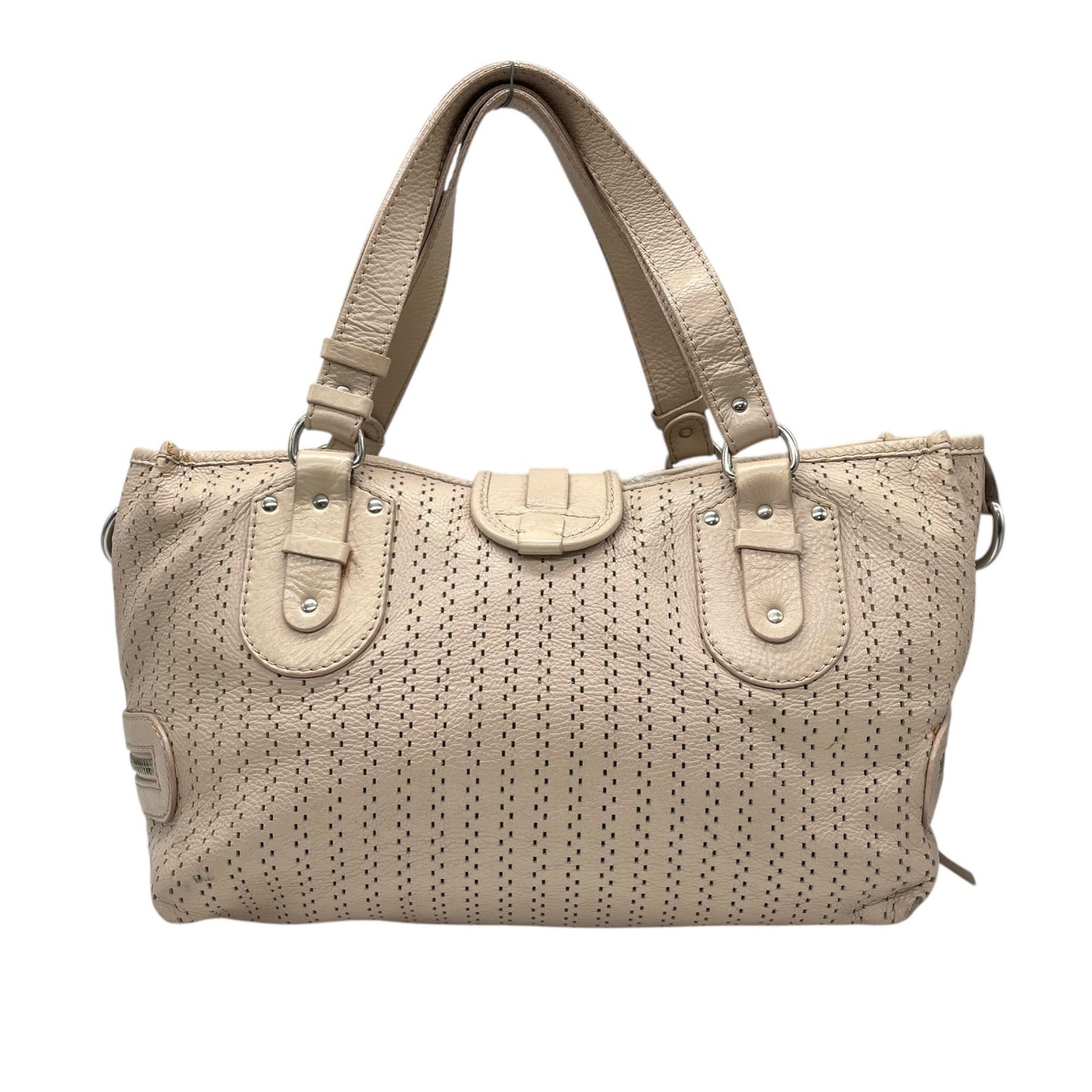Chloé クロエ ケララ トートバッグ レザー Y2K vintage archive 00s パンチング ヌードカラー シルバーハードウェア 大容量 キャリーオール レディース U10