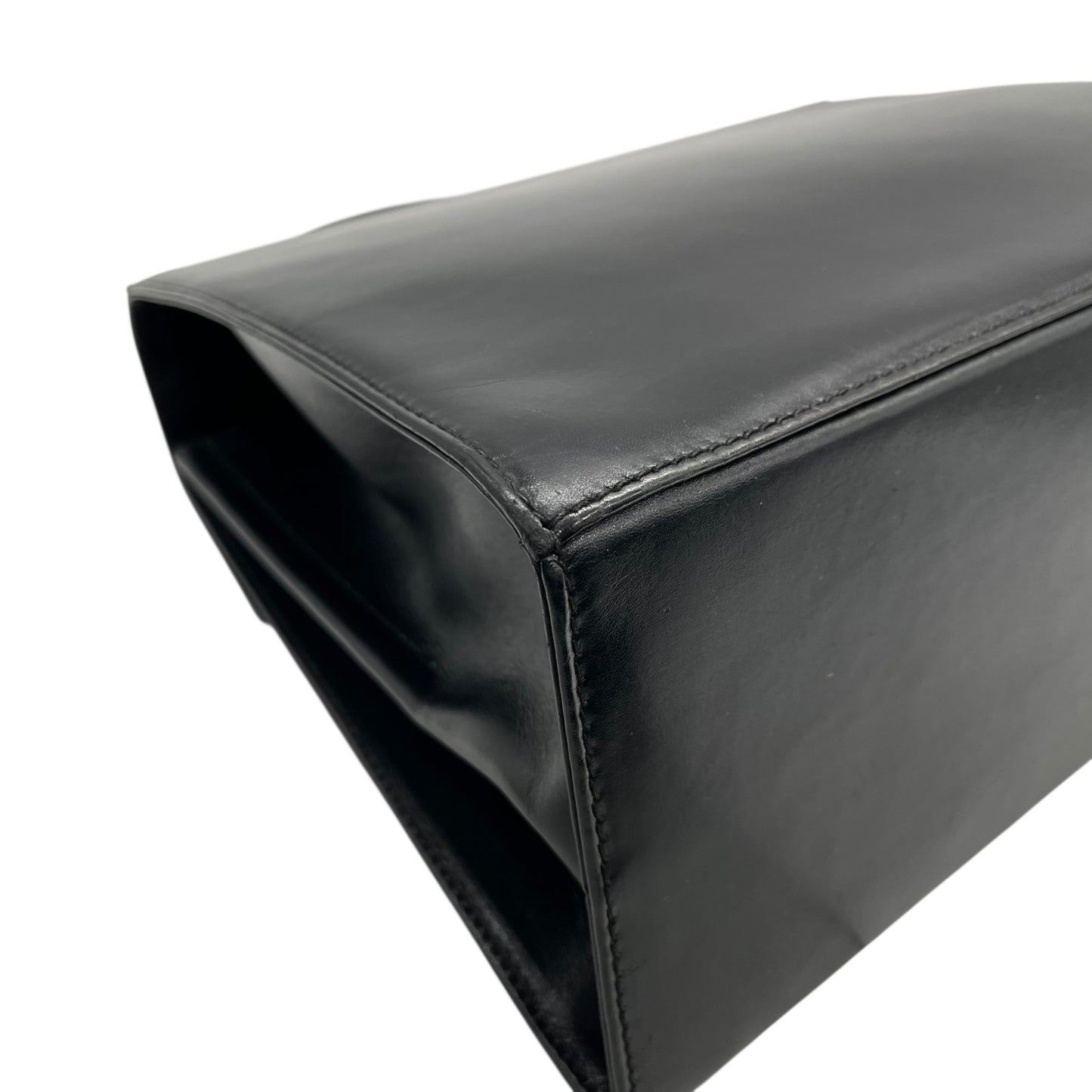 Salvatore Ferragamo フェラガモ ガンチーニ ハンドバッグ カーフレザー ブラック ゴールド金具 ヴィンテージ フォーマル A