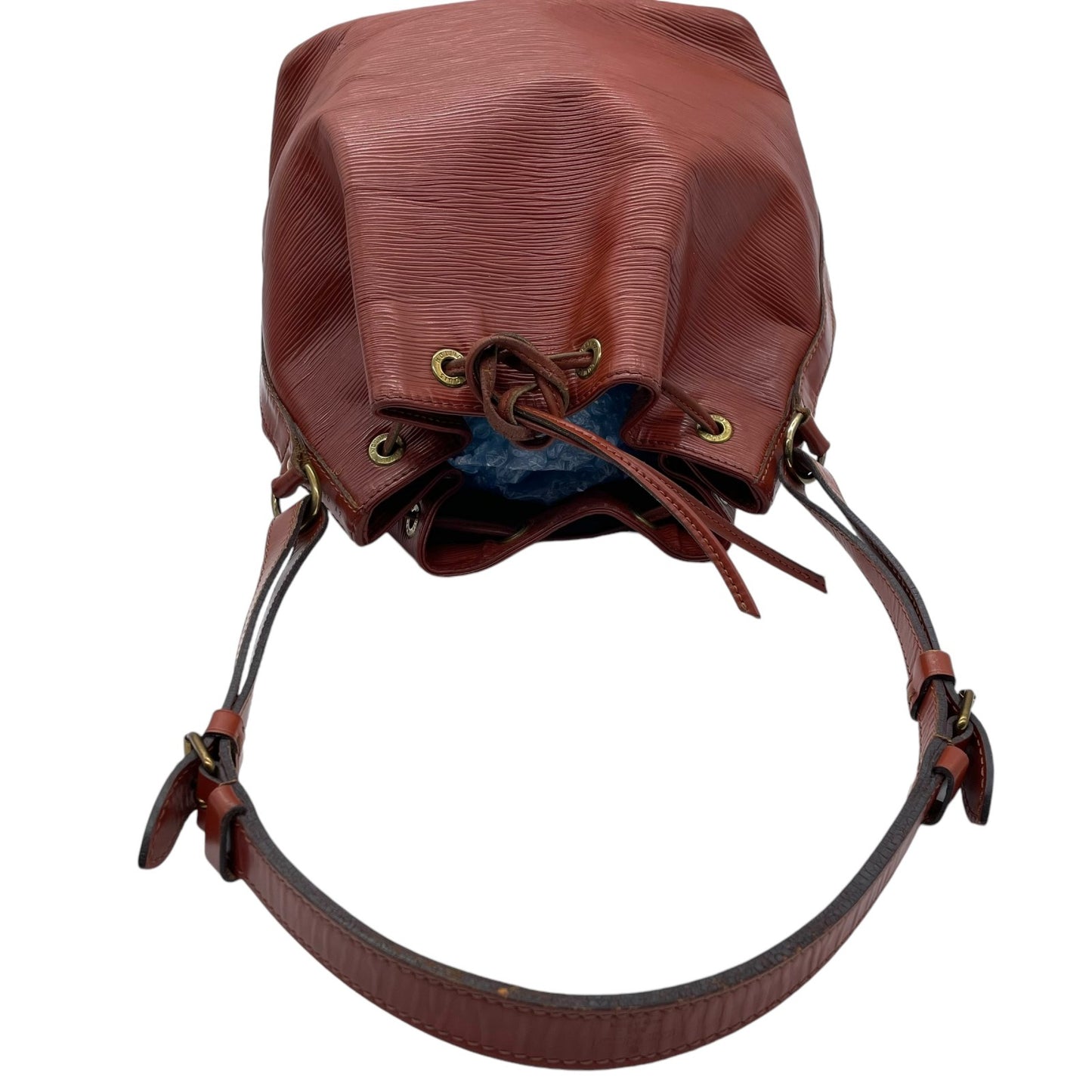 ルイヴィトン エピ プチノエ レディース ショルダーバッグ 巾着 レザー ブラウン ゴールド金具 ファスナーポケット F