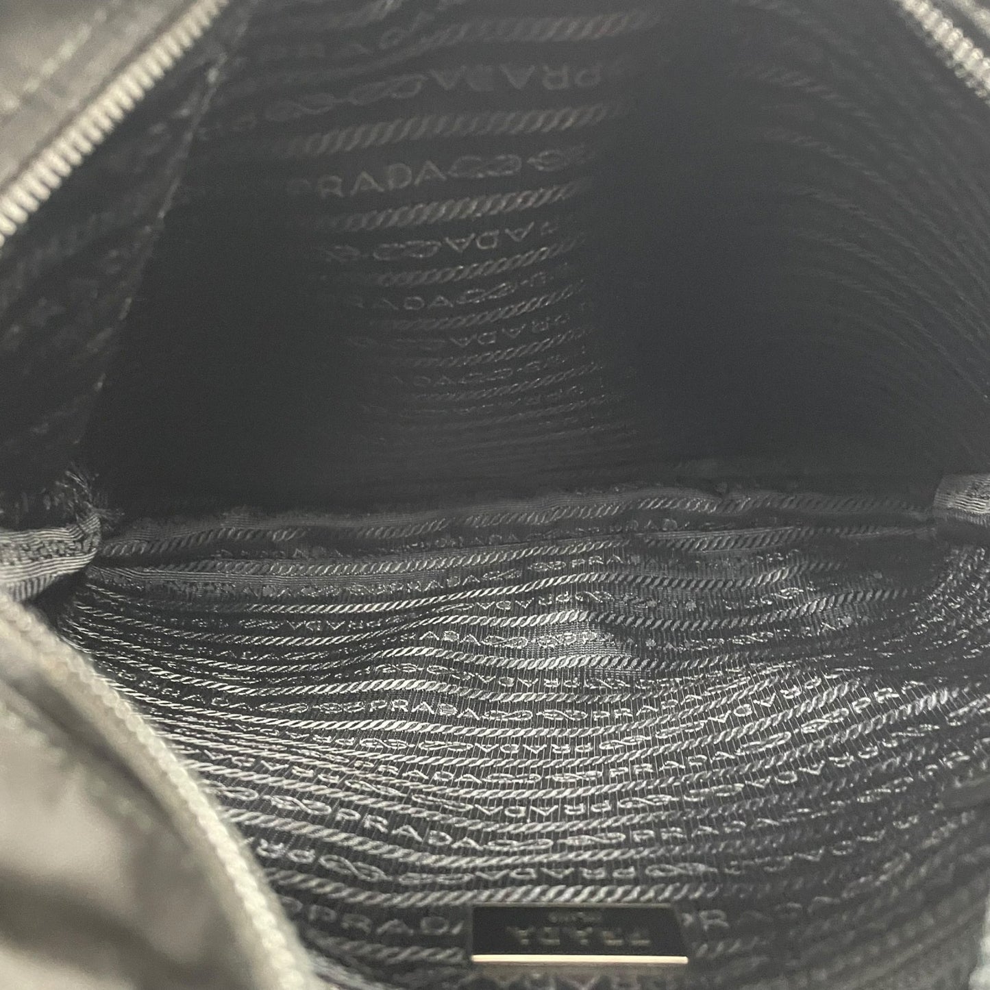 Authentic PRADA Black Shoulder Bag Triangular Logo Plate Nylon Leather Silver Hardware Adjustable Strap Men's Women's