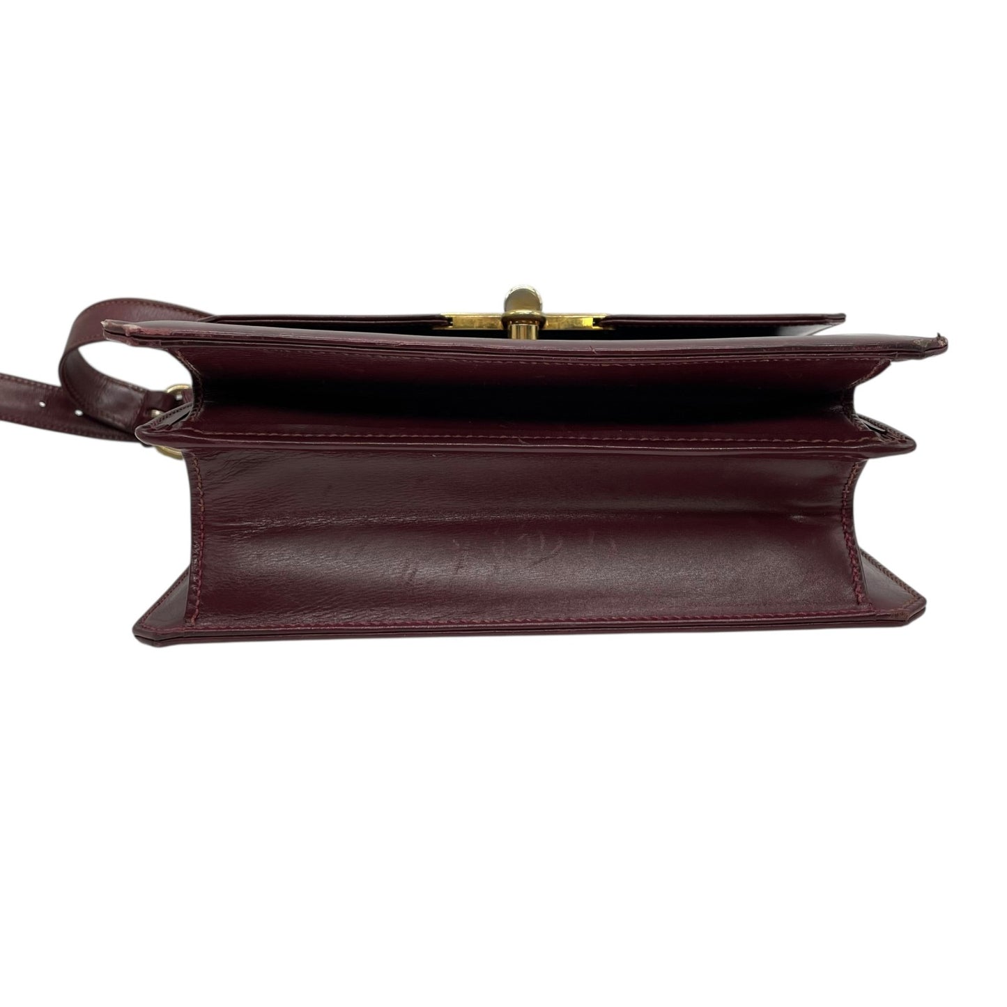 GUCCI グッチ ショルダーバッグ レザー 赤 ボルドー ワインレッド ゴールド金具 肩掛け可 斜め掛け可 ターンロック ヴィンテージ オールドグッチ レディース Z3