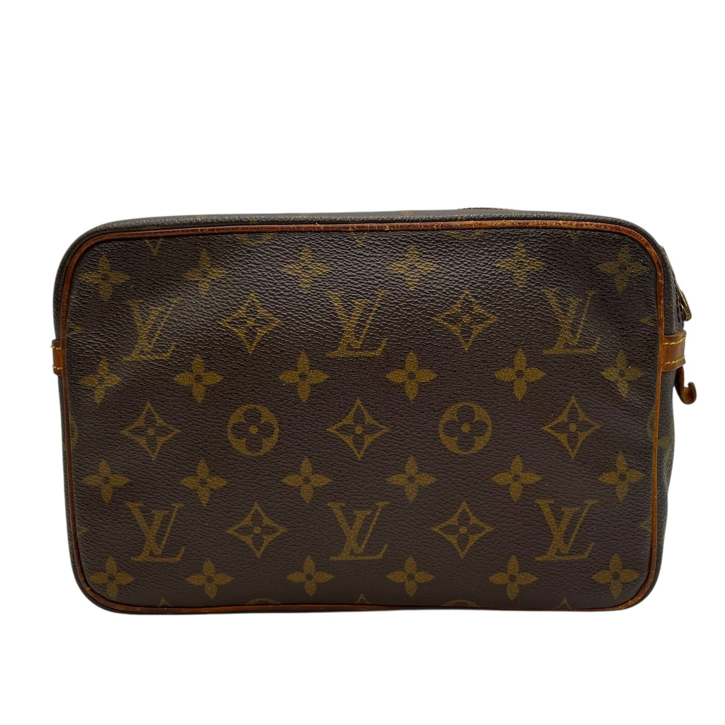 LOUIS VUITTON ルイヴィトン モノグラム コンピエーニュ セカンドバッグ クラッチバッグ PVC レザー M51847 茶 ブラウン ゴールド金具 メンズ W3