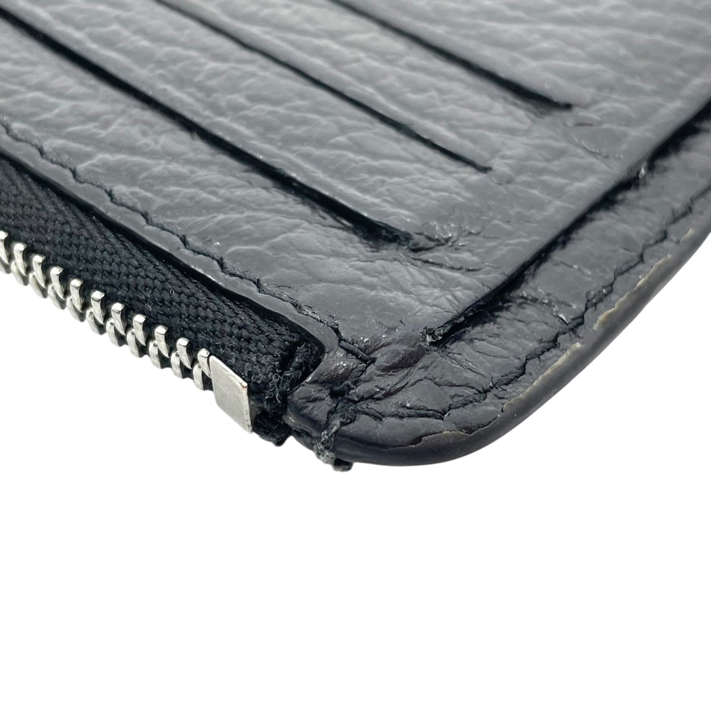 Maison Margiela メゾンマルジェラ カードケース コインケース 黒 ブラック 4ステッチ レザー ギャランティカード付き W5