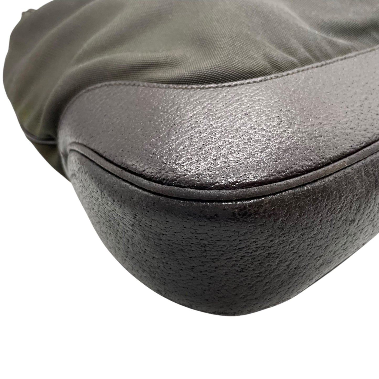 GUCCI グッチ ジャッキー ワンショルダーバッグ カーキ 茶 ブラウン キャンバス レザー シルバー金具 肩掛け可 ホーボー レディース ヴィンテージ B4