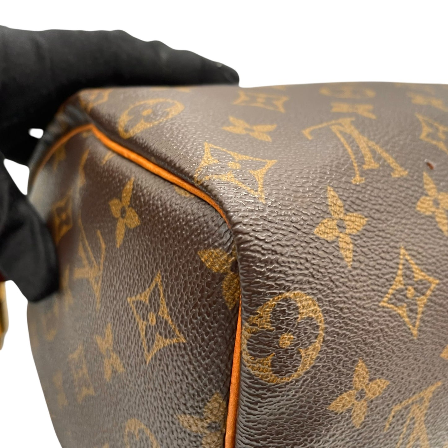 Authentic Louis Vuitton Speedy 25 Monogram Mini Boston Bag Brown Leather M41109
