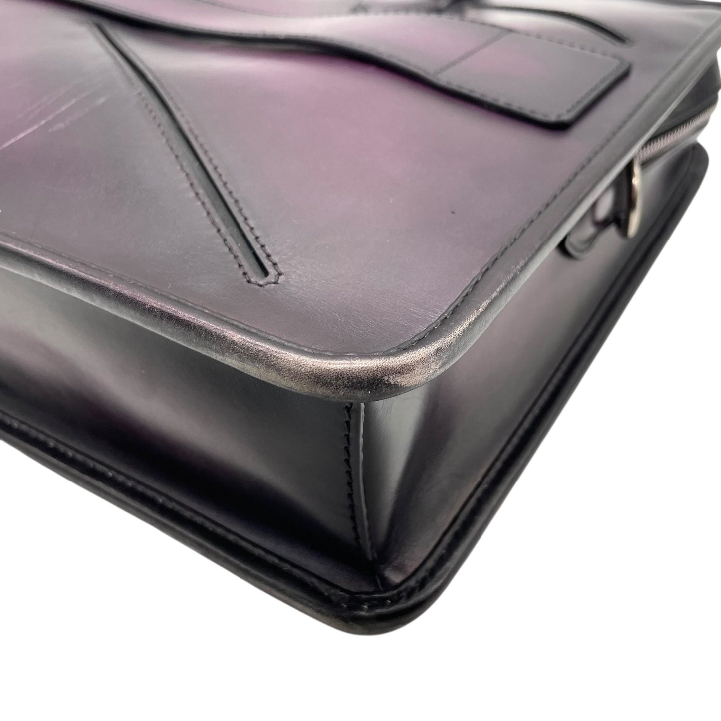 Authentic Berluti Un Jour Briefcase Purple Leather Slit Design Business Bag 2023 FW