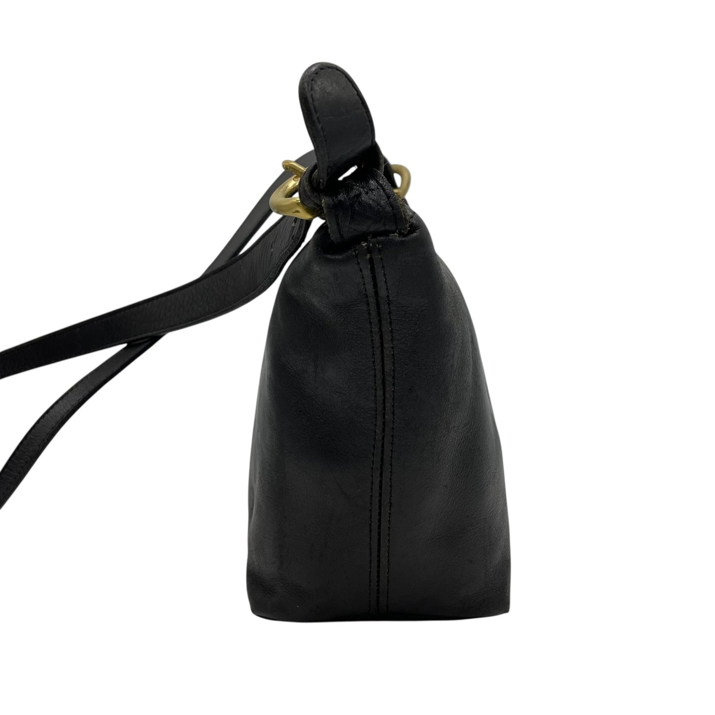 希少 COACH オールドコーチ ヴィンテージ ショルダーバッグ クロスボディ 斜め掛け オールレザー フルグレイン 黒 ブラック ゴールド金具 バケツ型 403