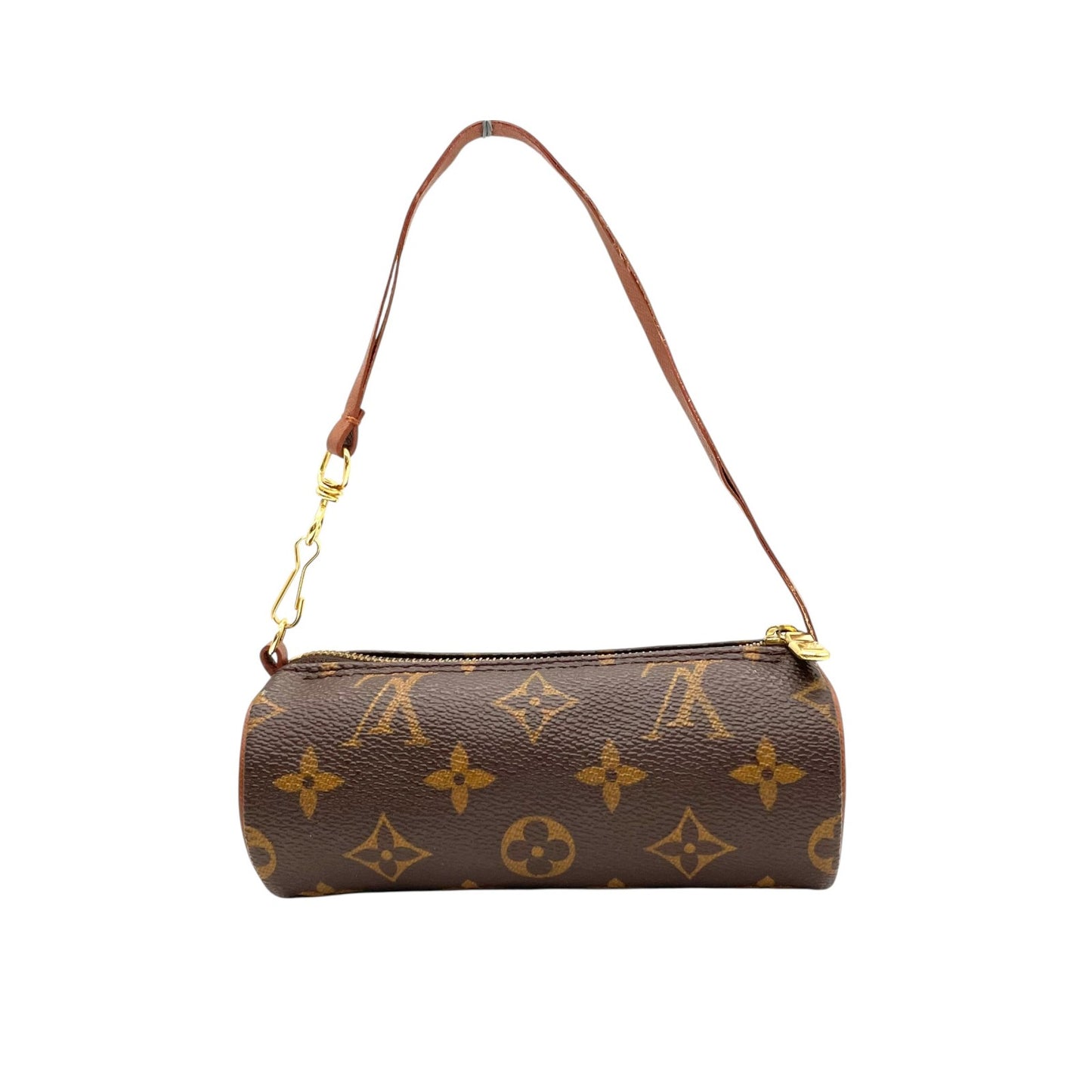 美品 ルイヴィトン モノグラム パピヨン用 ミニポーチ モノグラムキャンバス×レザー ゴールド金具 正規品 D2