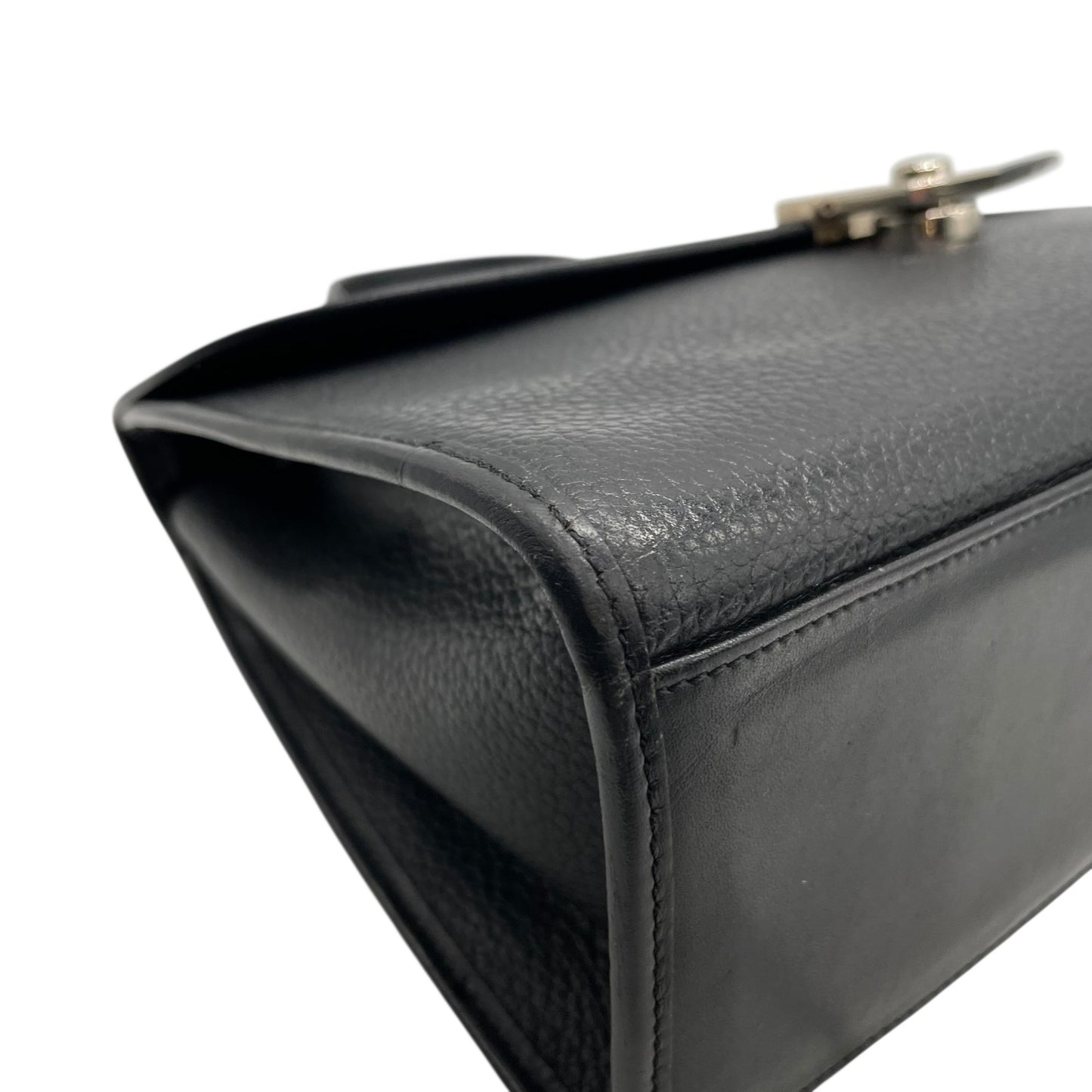 美品 BURBERRYS バーバリーズ フォーマル 2WAY ハンドバッグ ショルダーバッグ シボ革 レザー ブラック シルバー金具 ノバチェック シャドーホース ヴィンテージ C5