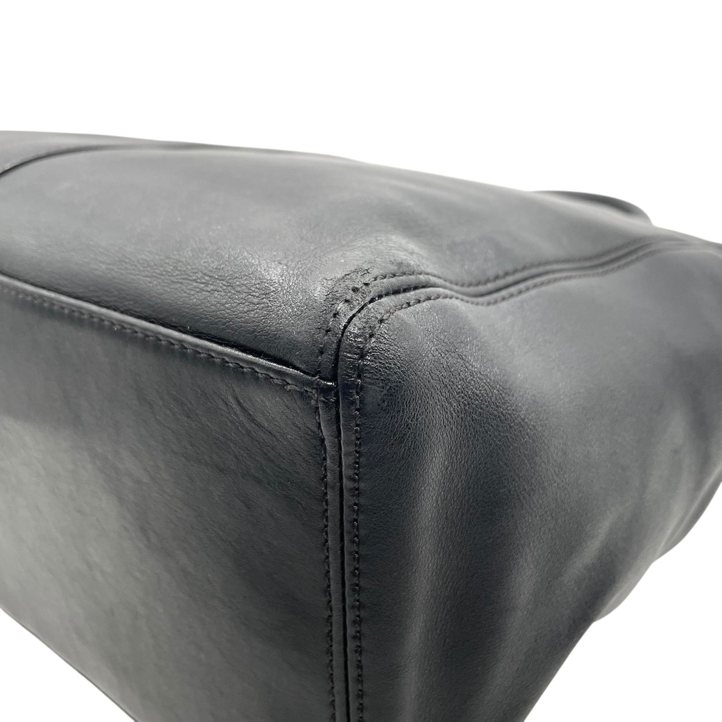 CHANEL シャネル トートバッグ ブラック 黒 カーフレザー 本革 ココマーク ターンロック ハンドバッグ 大容量 ヴィンテージ シール有 正規品 C