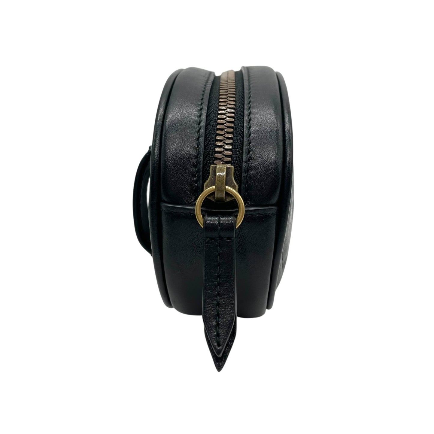 【新品同様】 GUCCI グッチ ウエストバッグ GGマーモント 476434 ベルトバッグ ブラック レザー キルティング ゴールド金具 レディース B3