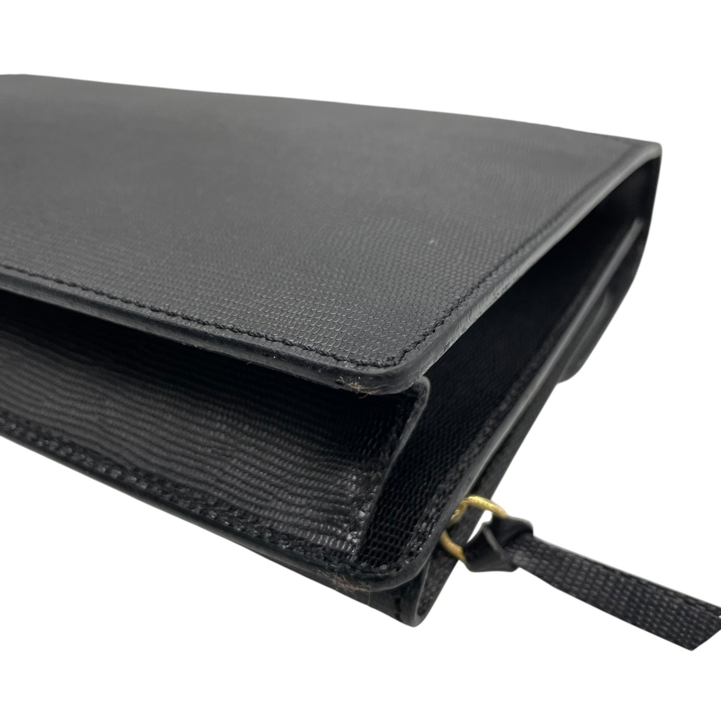 美品 CELINE セリーヌ クラッチバッグ セカンドバッグ レザー 黒 ブラック ゴールド金具 鍵付き メンズ ヴィンテージ B2