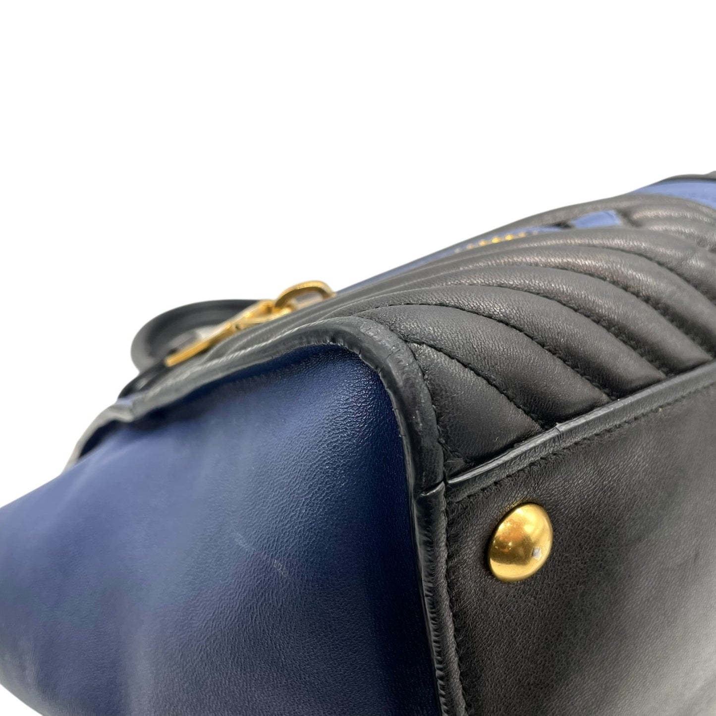 美品 miu miu ミュウミュウ トートバッグ ハンドバッグ バイカラー バイカー ナッパ ゴールド金具 レディース レザー 本革 A1