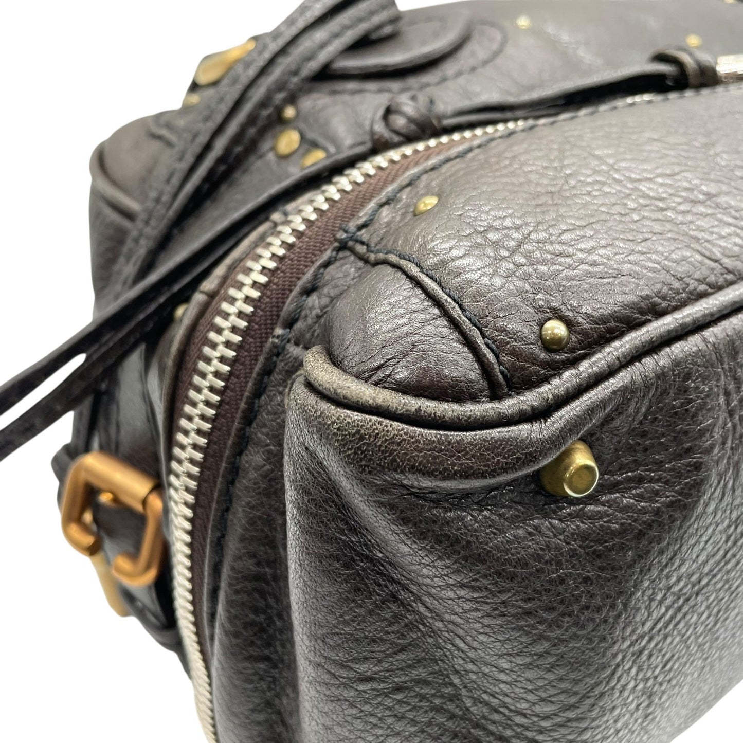 Chloe クロエ パディントン ハンドバッグ 南京錠 ボーリングバッグ ダークブラウン 鍵付き Y2K Archive レザー 本革 C