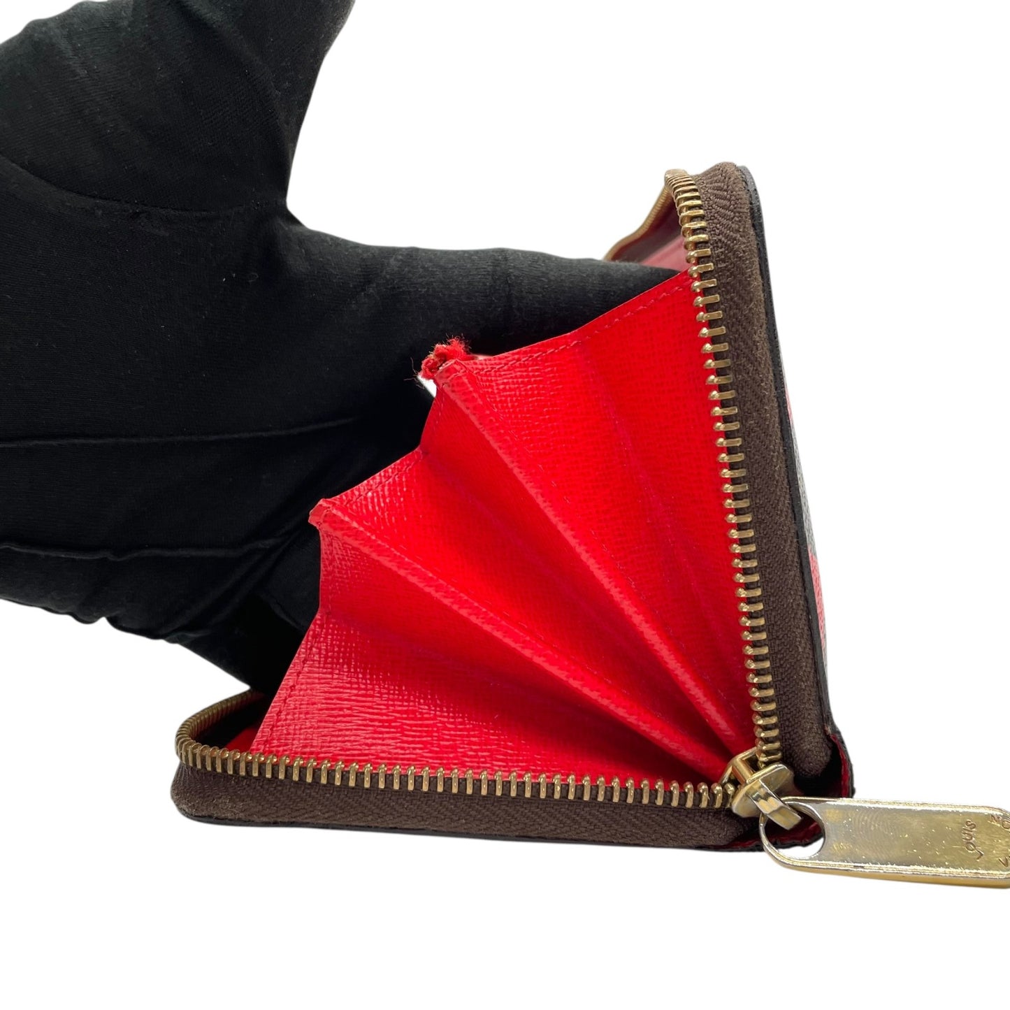 廃盤品 希少 LOUIS VUITTON ルイヴィトン ジッピーウォレット 草間彌生 パンプキンドット モノグラム ブラウン ルージュ 長財布 ラウンドファスナー 限定 廃盤 M60450 レディース w5