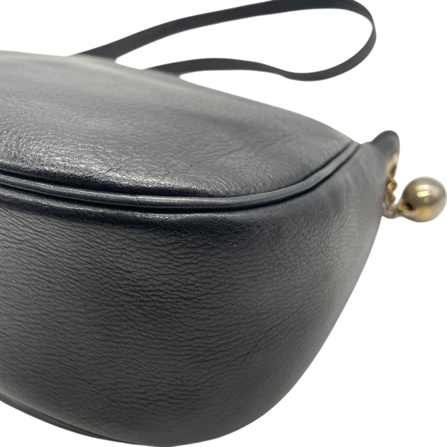 Mila Schn ミラショーン チェーンショルダーバッグ レザー 黒 ブラック 型押しロゴ ヴィンテージ U8