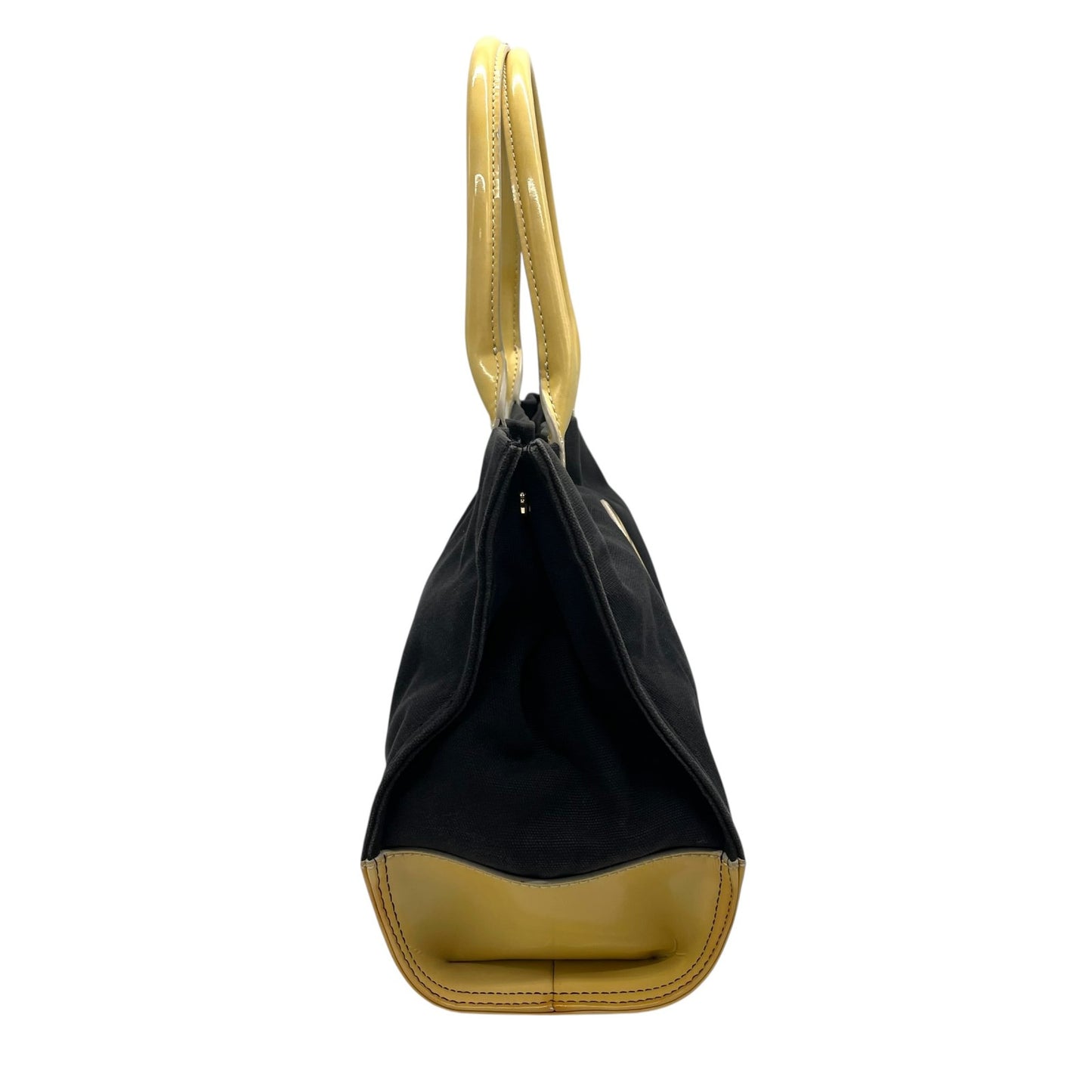 Tory Burch トリーバーチ トートバッグ エラ ロゴパッチ ビッグロゴ ダブルT 黒 ブラック×ベージュ キャンバス U8