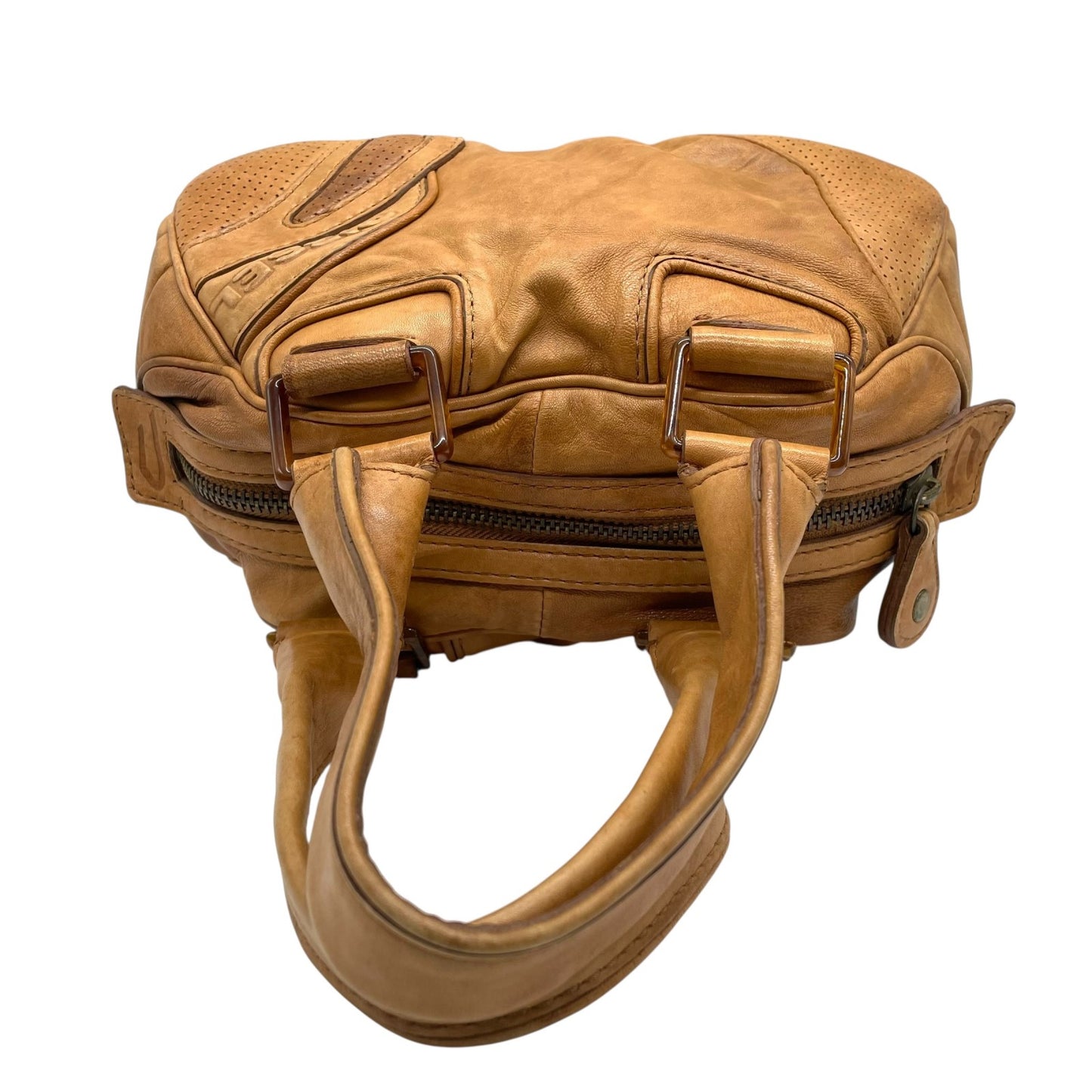 ディーゼル DIESEL ボストンバッグ レザー ブラウン 茶色 ロゴ型押し ヴィンテージ Y2K 00s vintage S84