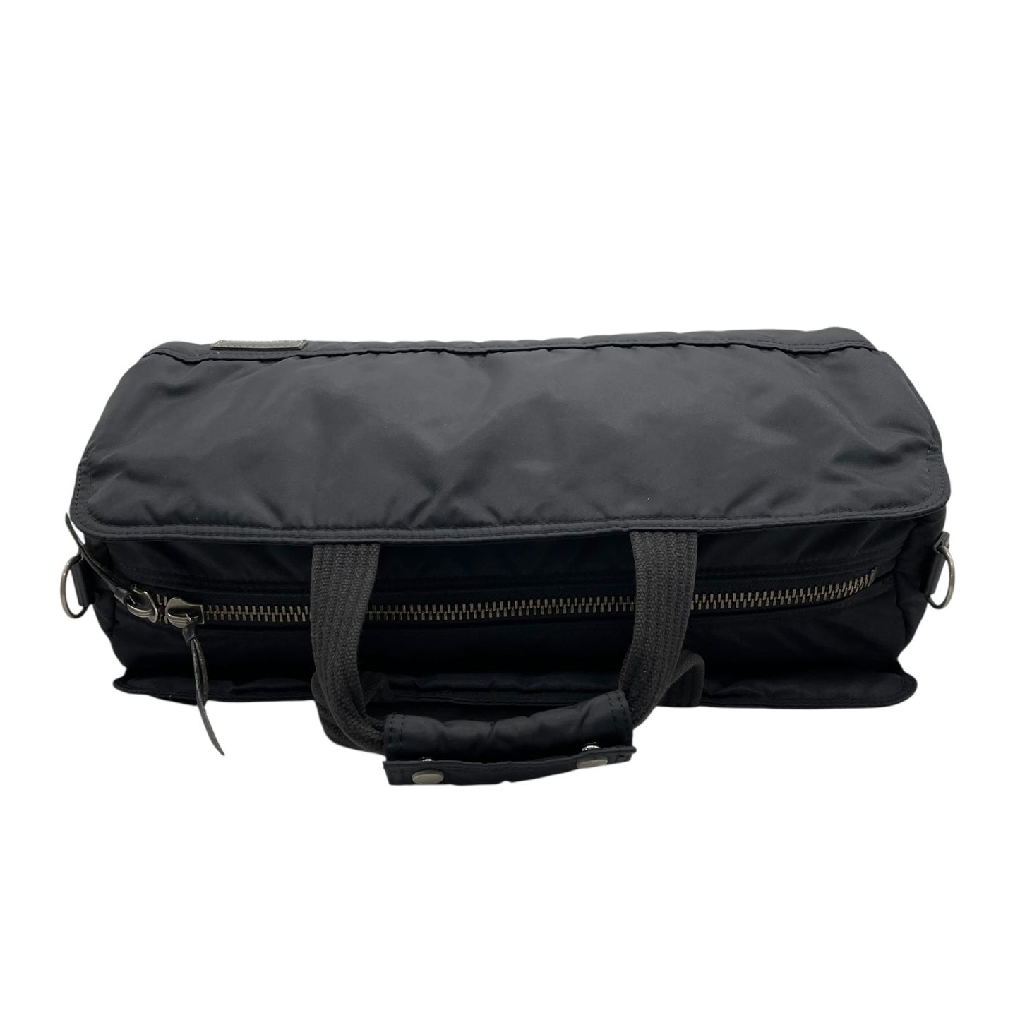 BURBERRY BLUE LABEL バーバリーブルーレーベル 2way ボストンバッグ ショルダーバッグ 斜め掛け可 黒 ブラック ナイロン シルバー金具 ロゴ メンズ レディース S2