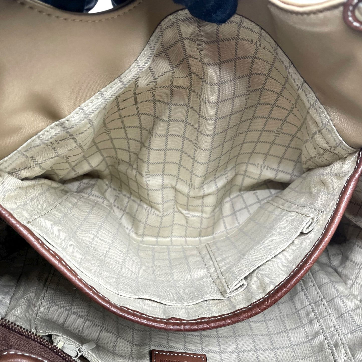 ダックス DAKS トートバッグ ナイロン×レザー ベージュ 茶色 ブラウン A4収納可 レディース メンズ兼用 S68