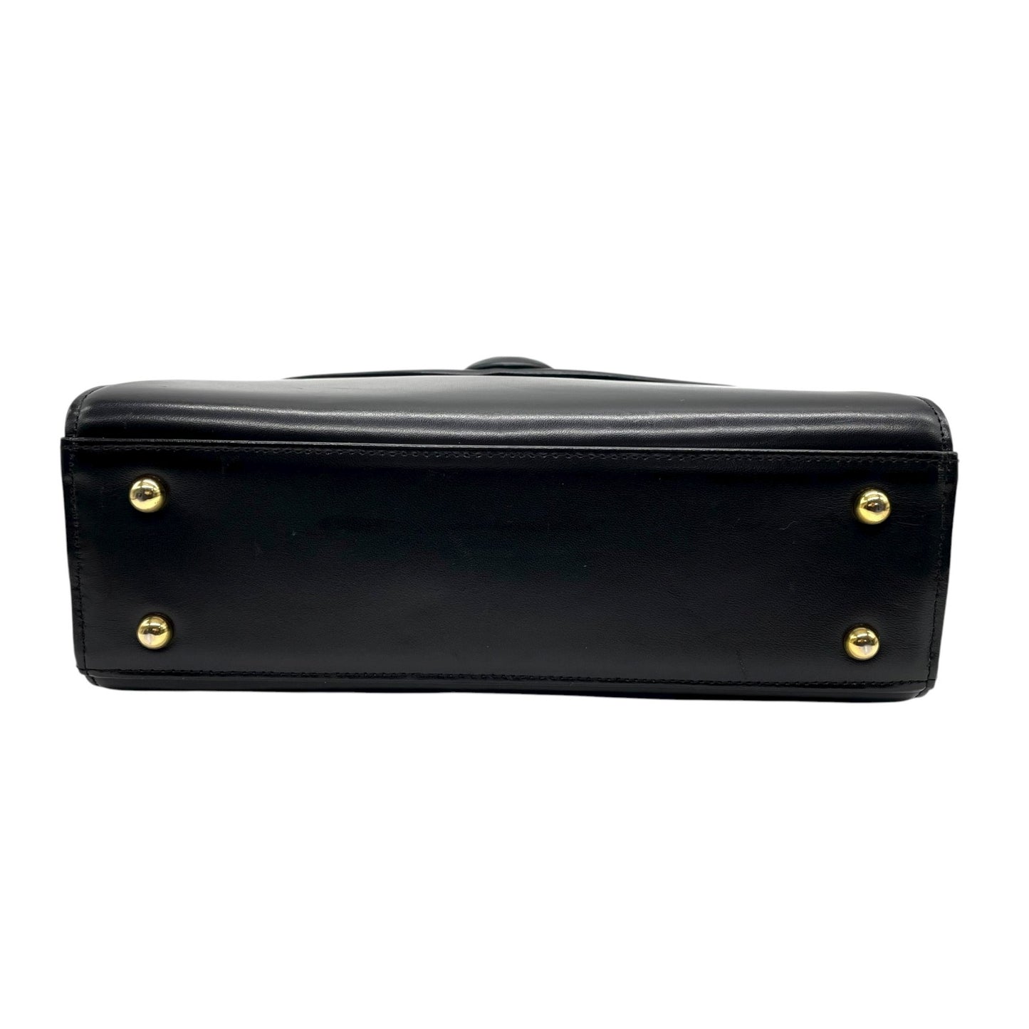 美品 ジバンシィ GIVENCHY ハンドバッグ レザー 黒 ブラック 金金具 ゴールド金具 フォーマル ヴィンテージ ロゴボタン フォーマル A8