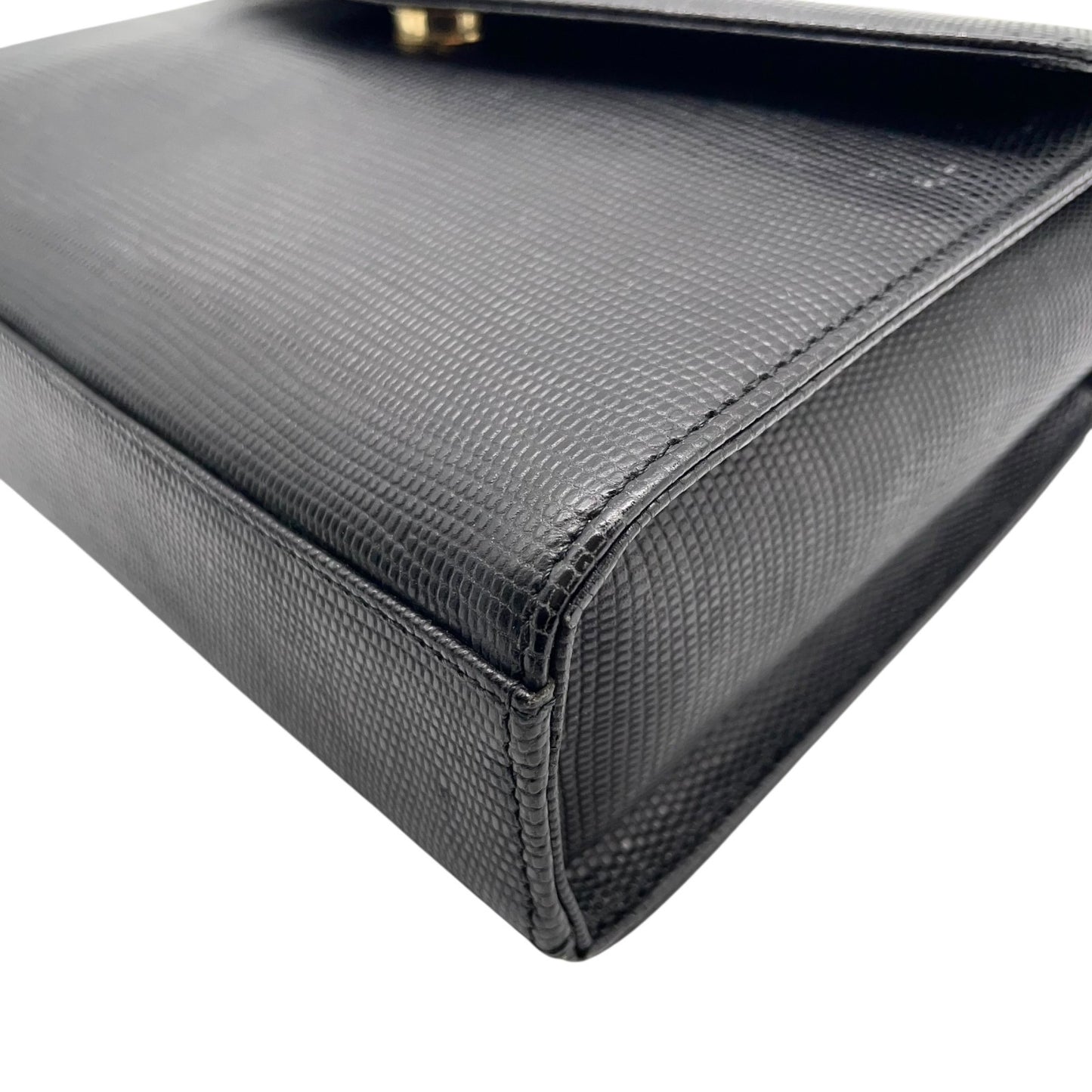 ソニアリキエル SONIA RYKIEL 型押し レザー ハンドバッグ ショルダーバッグ 2WAY 黒 ブラック 金金具 ゴールド金具 フォーマル S51