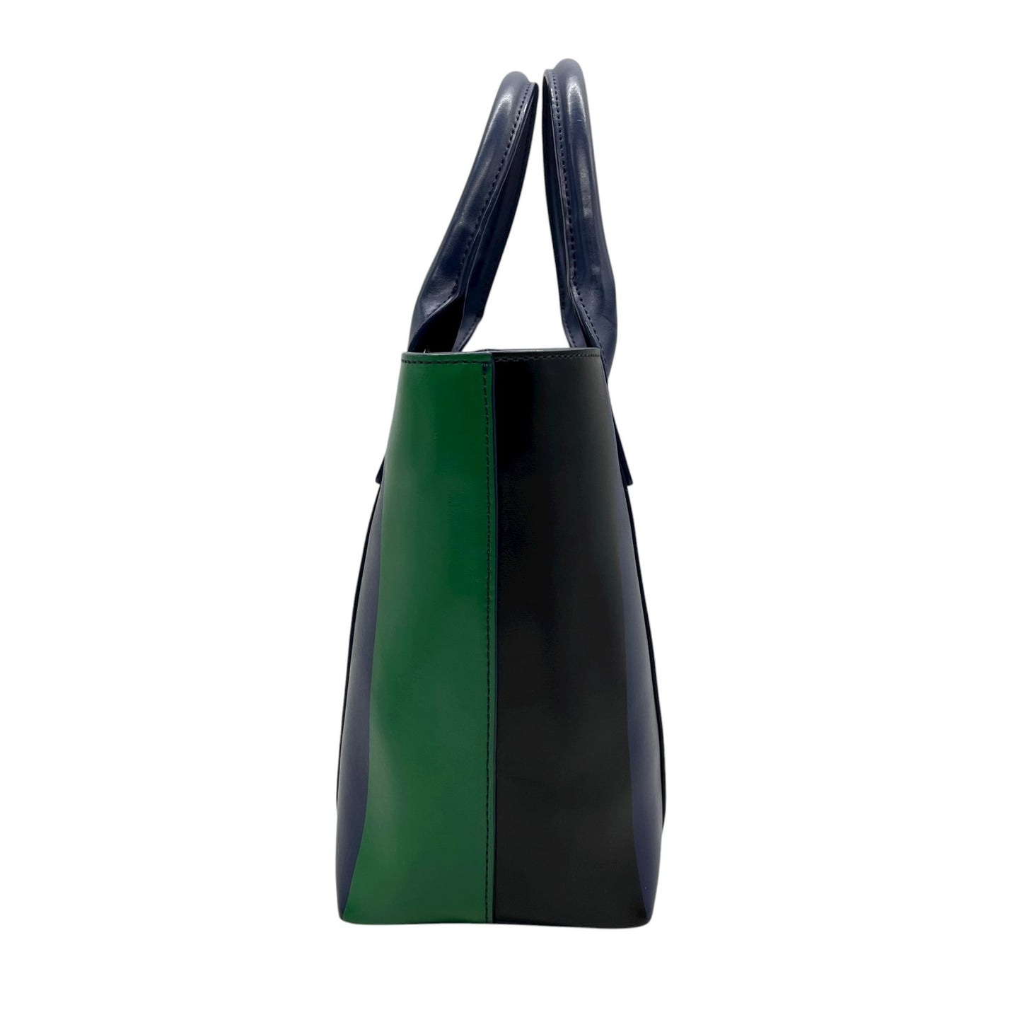 美品 ポールスミス Paul Smith レザー トートバッグ ショルダー 2WAY 紺 ブルー ネイビー 緑 グリーン バイカラー ビジネスバッグ C13