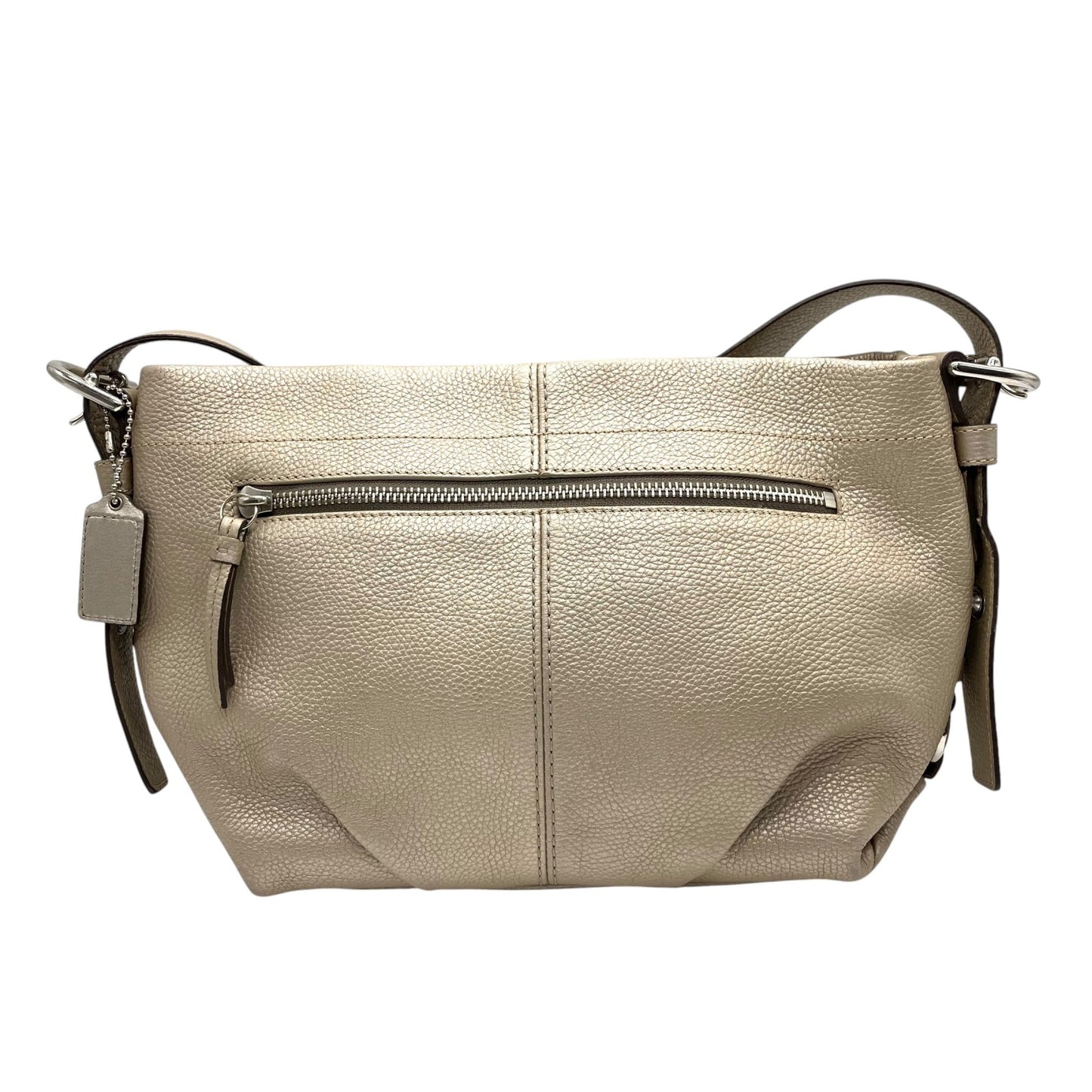 コーチ COACH レザー ショルダーバッグ 肩掛け F15065 グレージュ ベージュ シルバー金具 柔らかいシボ革 上品 C5