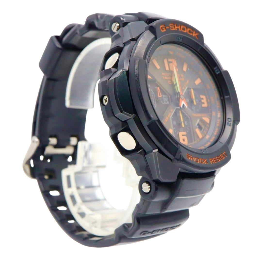 美品 CASIO カシオ G-SHOCK グラビティマスター GW-3000B ブラック オレンジ タフソーラー 電波ソーラー マルチバンド6 クロノグラフ スカイコックピット アナログ メンズ ウォッチ 腕時計 G4