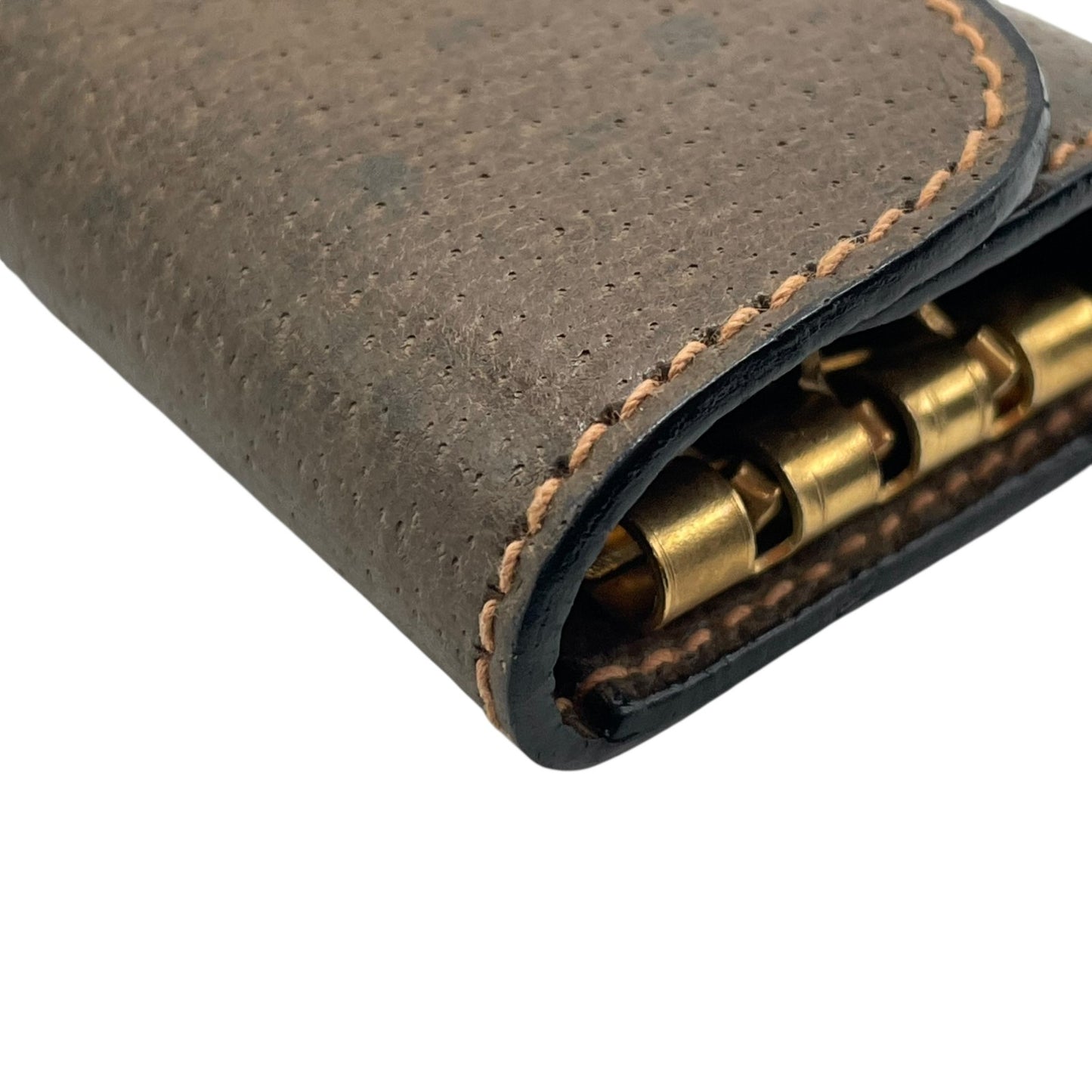 グッチ GUCCI キーケース 3連 三つ折り ブラウン 茶 レザー インターロッキングG ゴールド金具 オールドグッチ ヴィンテージ メンズ レディース M1