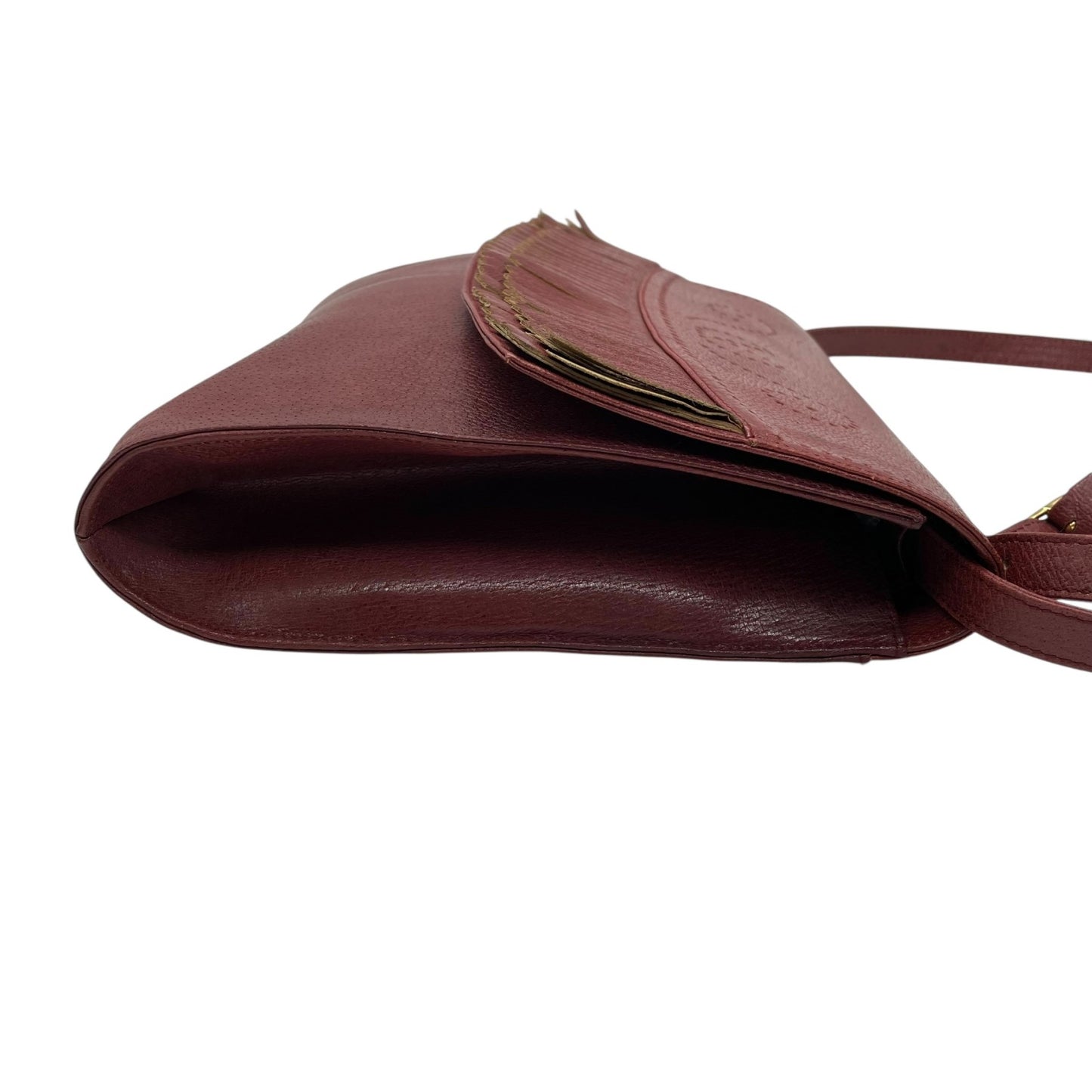 ヴァレンティノ ガラヴァーニ VALENTINO GARAVANI ショルダーバッグ メッセンジャーバッグ レッド ボルドー ワインレッド レザー フリンジ レディース S80