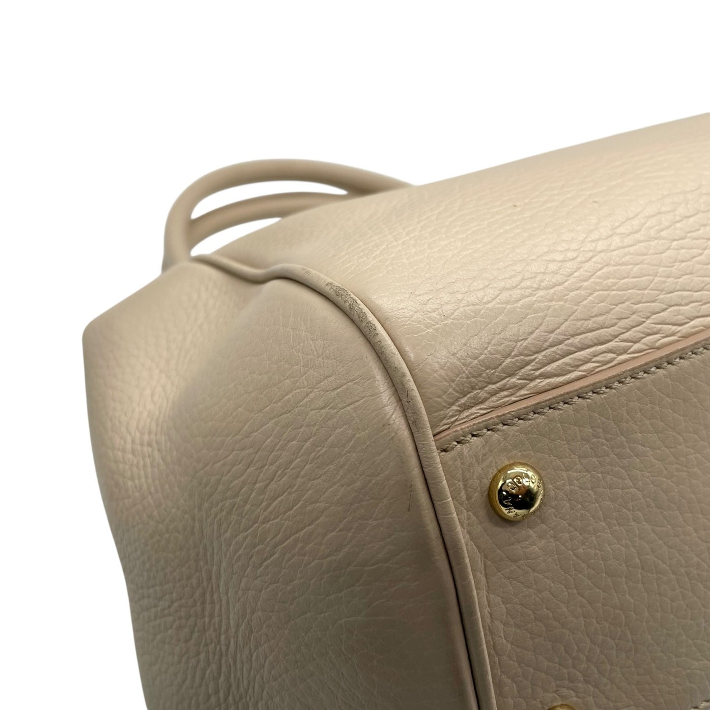 ドルチェ＆ガッバーナ Dolce&Gabbana ハンドバッグ SICILY シシリー ピンクベージュ レザー 肩掛け可 ゴールド金具 メダルタグ D&G ドルガバ ギャランティカード付き レディース D