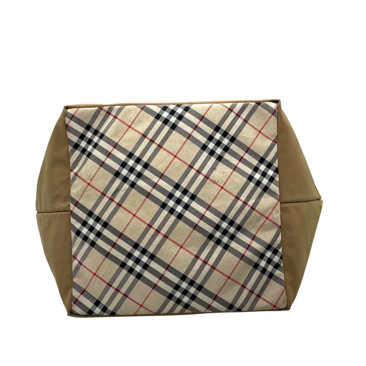 バーバリーブルーレーベル BURBERRY BLUE LABEL ハンドバッグ トートバッグ カーキベージュ ナイロン レザー ノバチェック ファスナー開閉 手提げ レディース Z3