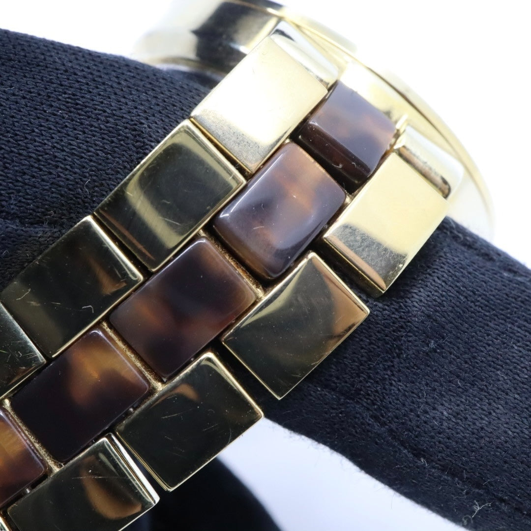 美品 電池交換済 クリーニング済 マイケルコース MICHAEL KORS 腕時計 MK-6471 レディースウォッチ クォーツ ゴールド べっ甲柄 ステンレススチール アナログ マルチファンクション エレガント クラシック ドレスウォッチ 稼働品 G3