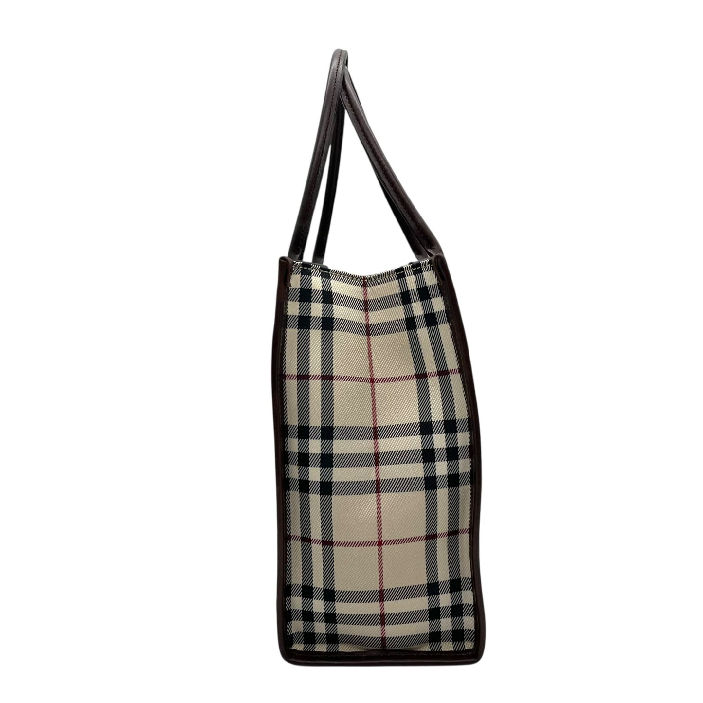 バーバリー BURBERRY トートバッグ ハンドバッグ ノバチェック ベージュ ブラウン 茶色 キャンバス レザー