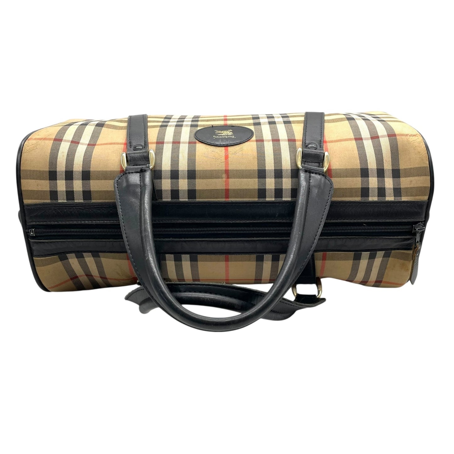 BURBERRY バーバリー ボストンバッグ キャンバス/レザー ベージュ【中古】 レディース