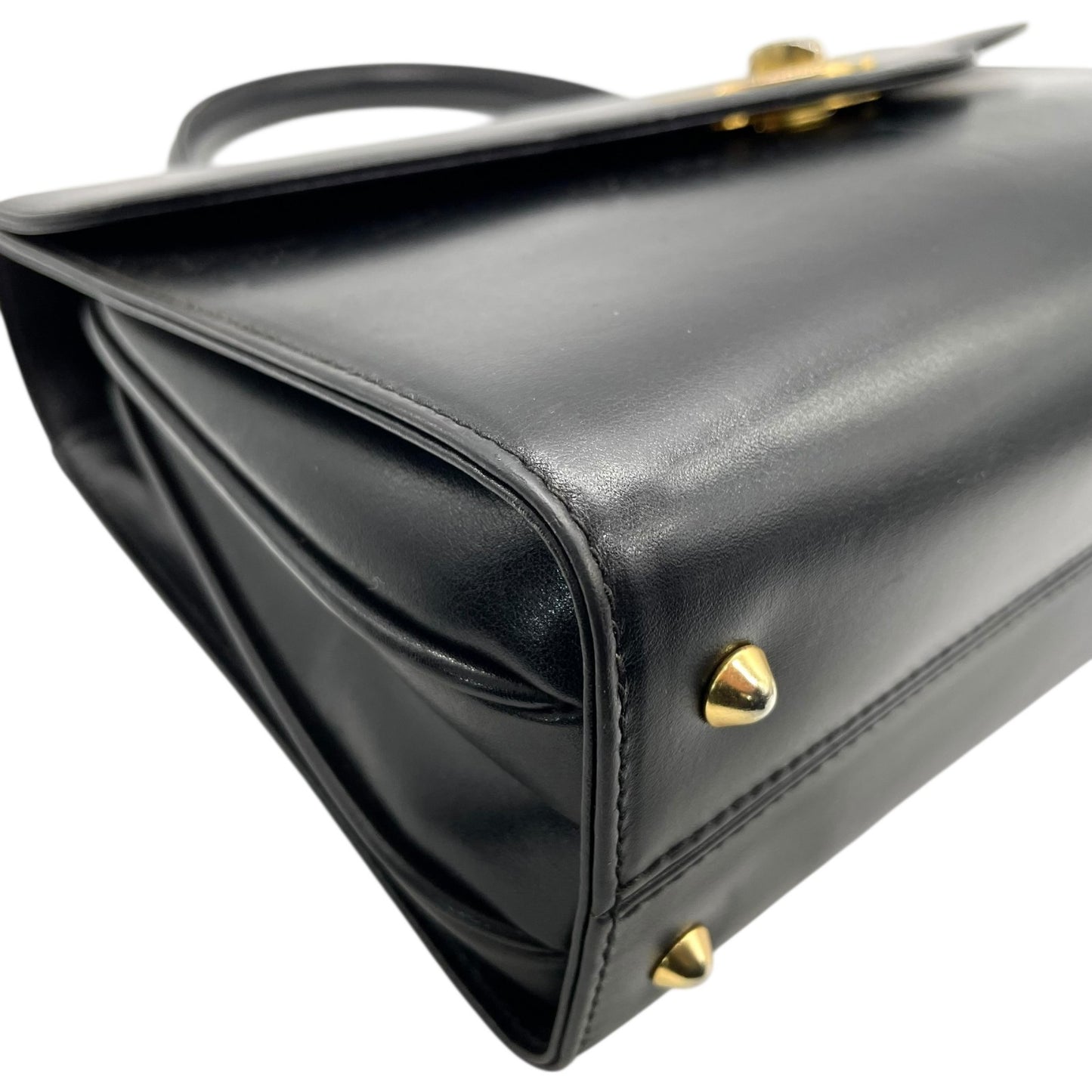 バリー BALLY 2WAY ハンドバッグ ショルダーバッグ フォーマル 黒 ブラック レザー ゴールド金具 ターンロック トップハンドル 斜め掛け可 レディース K1