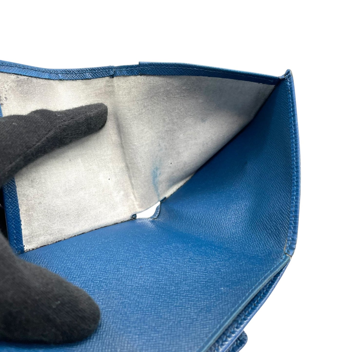 LOUIS VUITTON ルイヴィトン 三つ折り財布 エピ ポルトモネ ビエ カルト クレディ M63485 青 ブルー レザー M4