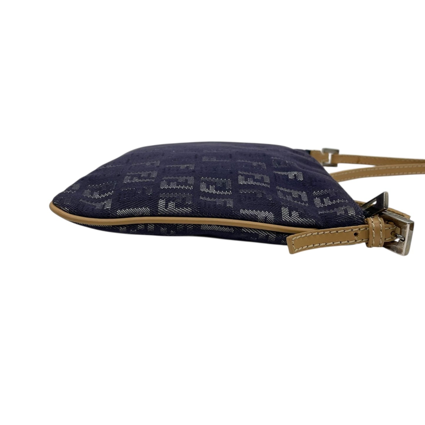 フェンディ Fendi ズッキーノ ショルダーバッグ ネイビー キャンバス レザー 斜め掛け ワンショルダー 00s c2