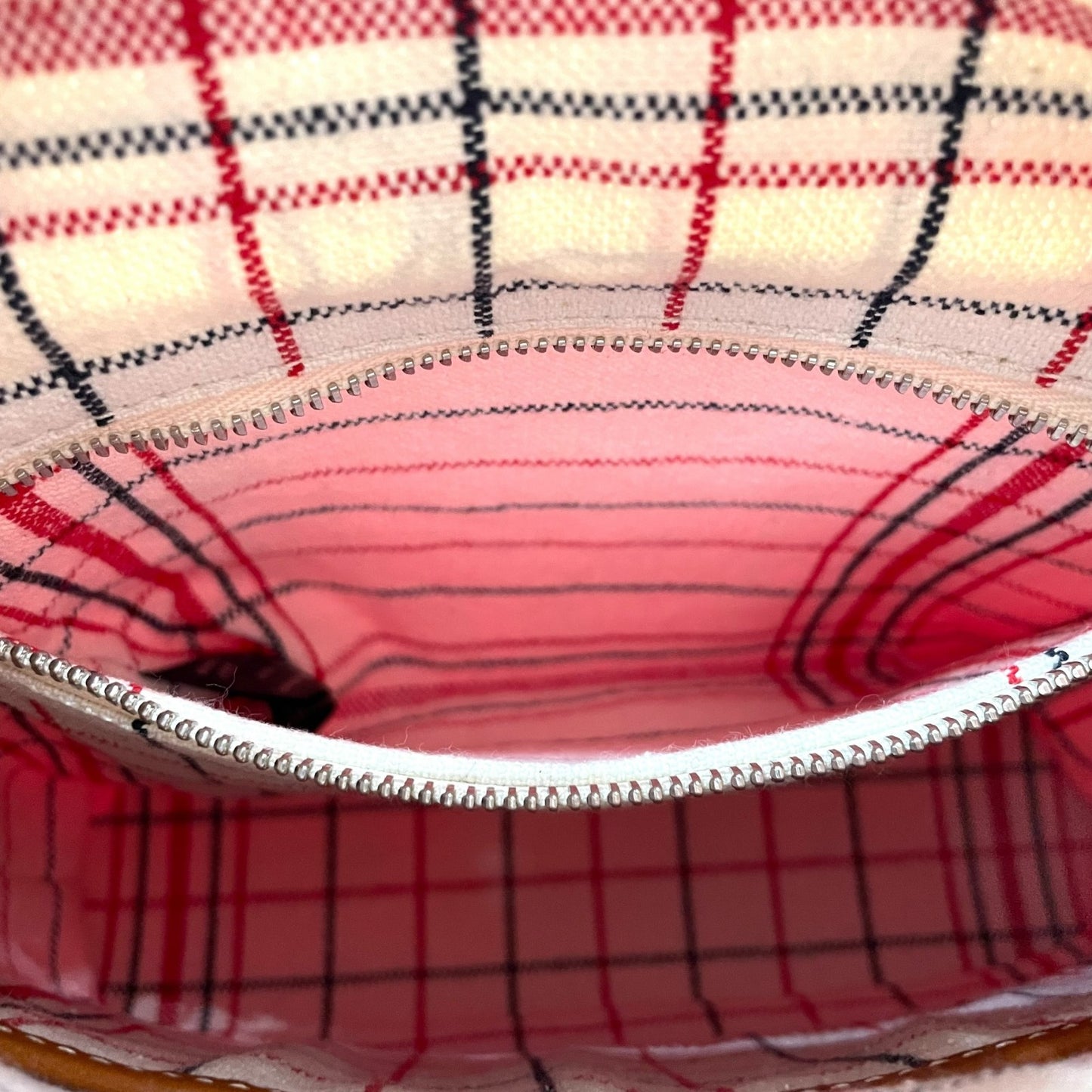 Excellent Authentic Maison Margiela 5AC 2WAY Handbag Mini Bag Red Leather Canvas Checkered SB3WG0009 Crossbody Padlock