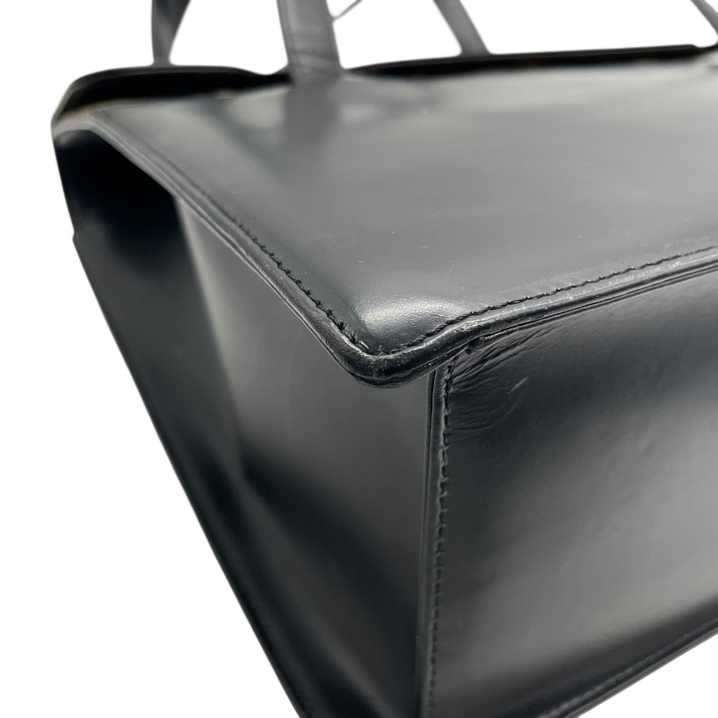 Authentic BURBERRY Black Nova Check Shadow Horse Leather Handbag Shoulder Bag Silver Hardware Women's Flap Closure