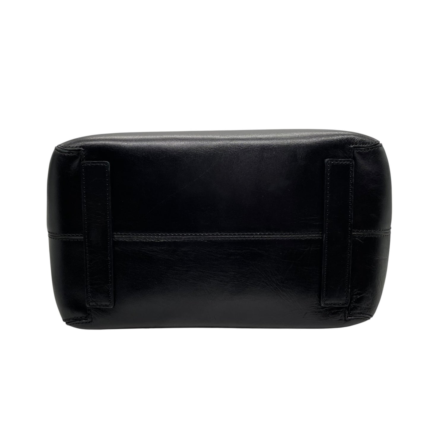 美品 HIROFU ヒロフ トートバッグ ハンドバッグ Hロゴ 黒 ブラック レザー シルバー金具 手提げ A4収納可 レディース H