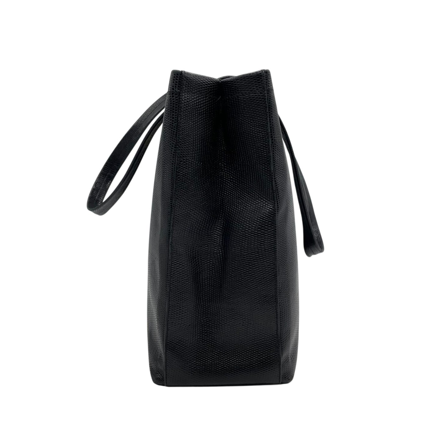 Salvatore Ferragamo フェラガモ ヴァラリボン トートバッグ ワンショルダー レザー トカゲ型押し 黒 ブラック ゴールド金具 肩掛け可 サルヴァトーレフェラガモ レディース E