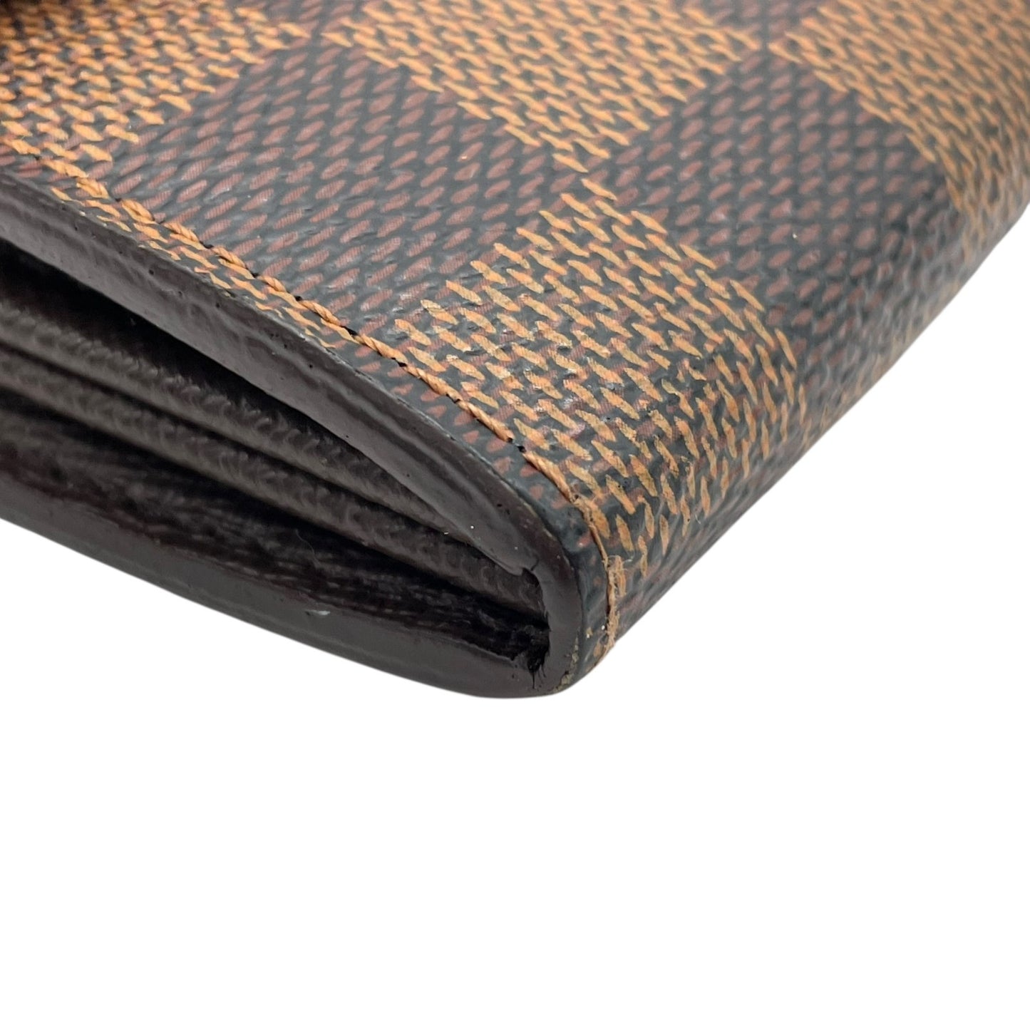 美品 LOUIS VUITTON ルイヴィトン 長財布 ダミエ ポルトフォイユサラ N61734 茶 ブラウン PVC レザー ゴールド金具 メンズ レディース H1