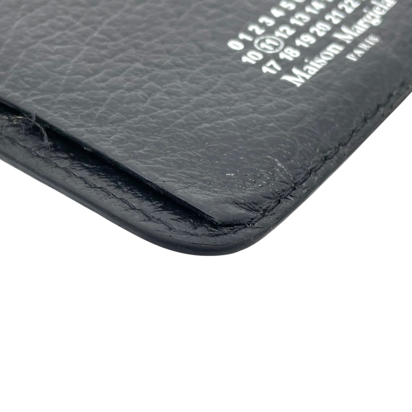 Maison Margiela メゾンマルジェラ カードケース コインケース 黒 ブラック 4ステッチ レザー ギャランティカード付き W5