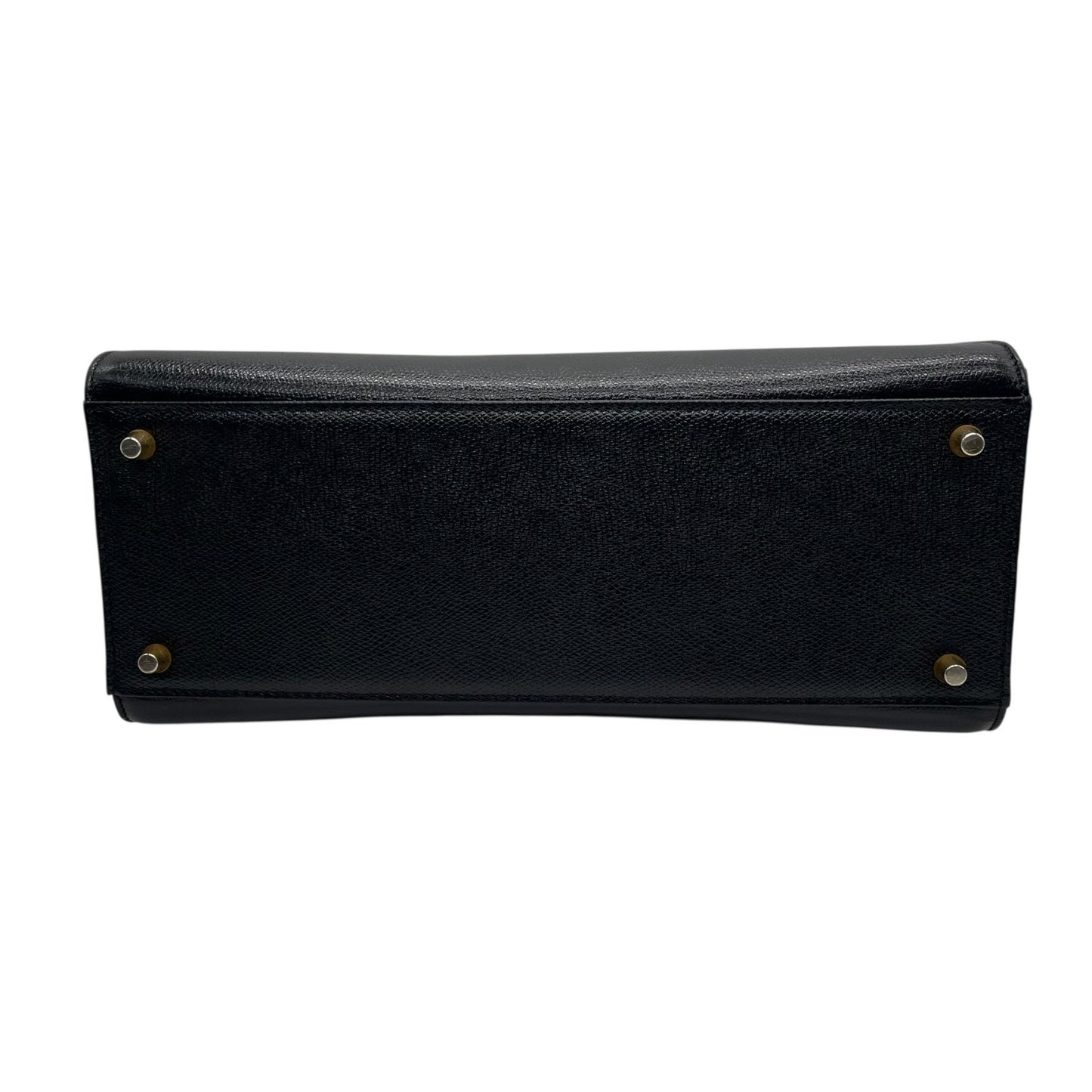 Authentic GIANNI VERSACE Black Sunburst Embossed Leather Handbag Gold Hardware Vintage Archive Women