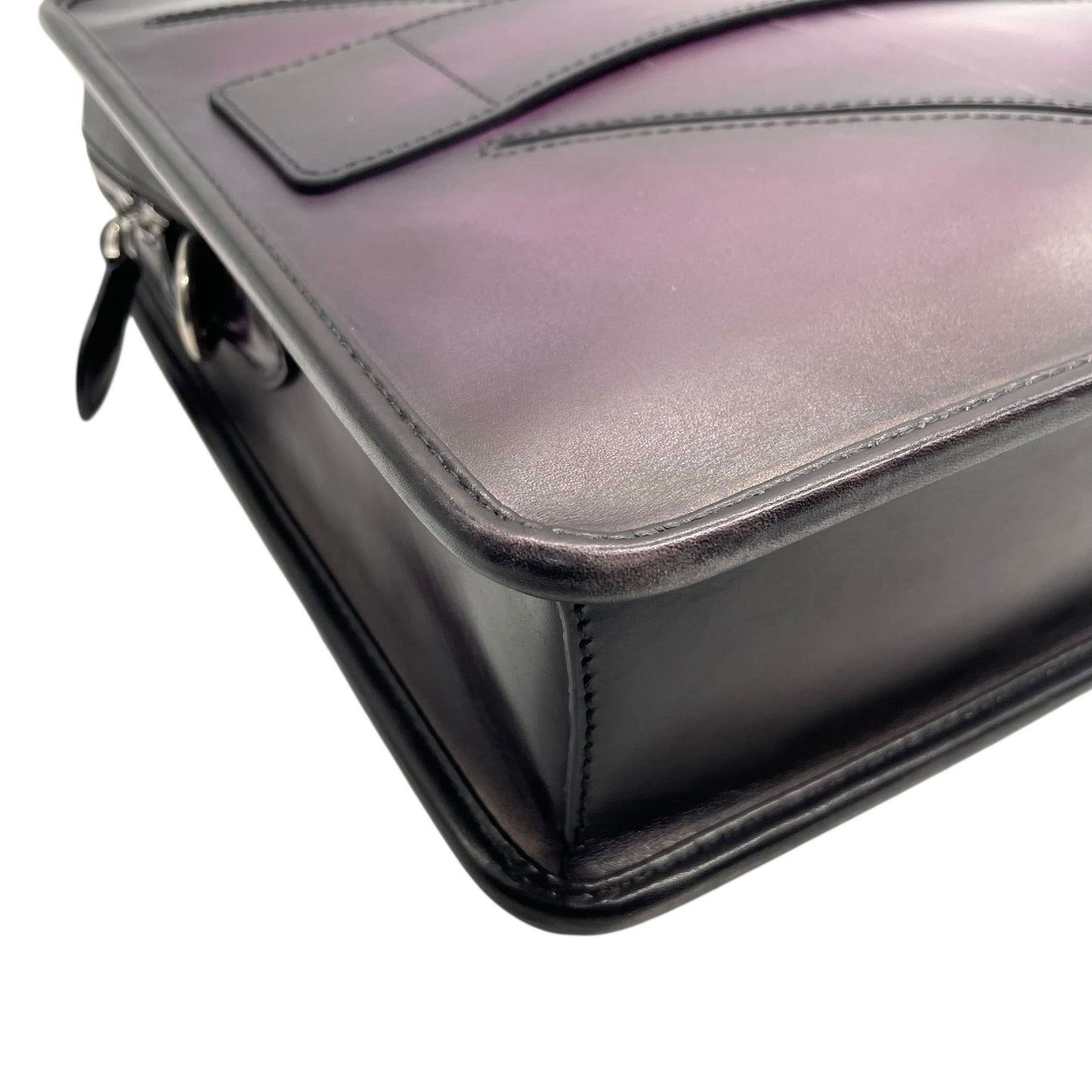 Authentic Berluti Un Jour Briefcase Purple Leather Slit Design Business Bag 2023 FW