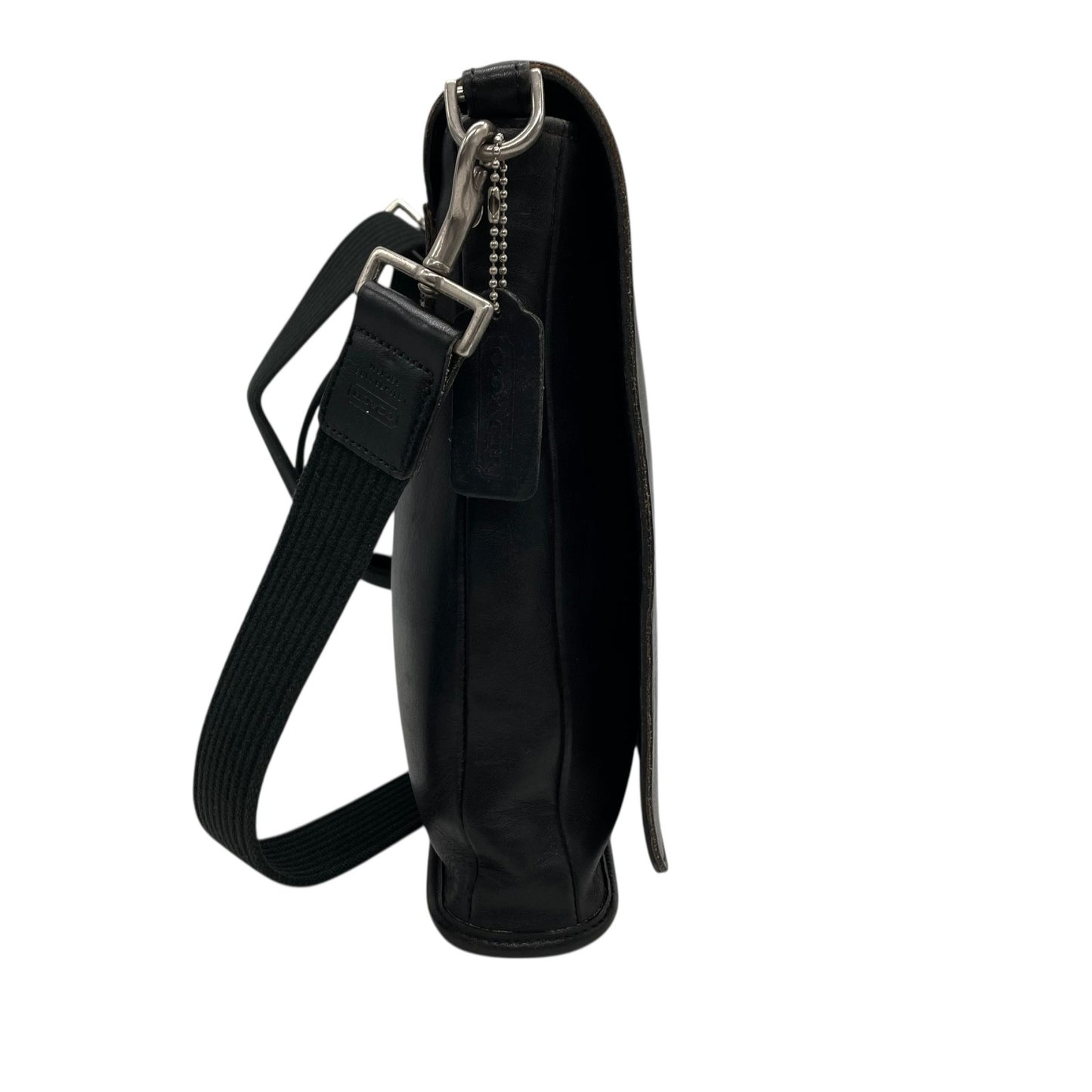 希少 COACH コーチ ショルダーバッグ メッセンジャー 肩掛け 斜め掛け USA製 グラブタンレザー 黒 ブラック シルバー金具 9431 ヴィンテージ オールレザー 本革 U12