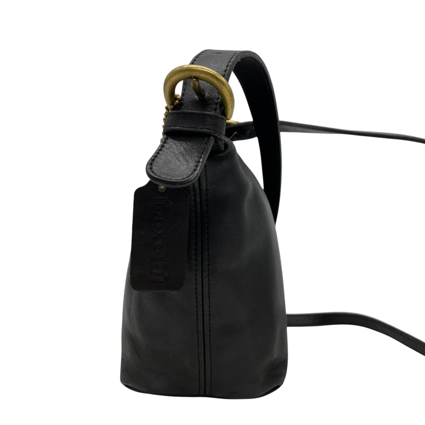 希少 COACH オールドコーチ ヴィンテージ ショルダーバッグ クロスボディ 斜め掛け オールレザー フルグレイン 黒 ブラック ゴールド金具 バケツ型 403