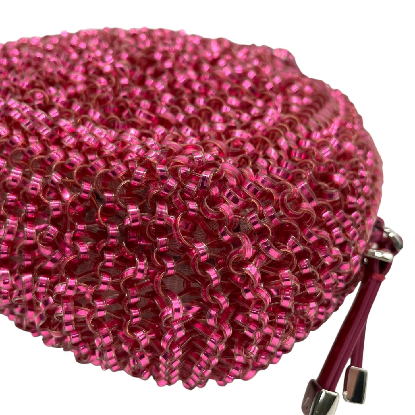 国内タイトル 美品 ANTEPRIMA アンテプリマ カルツォーネ 2WAY ハンドバッグ ワイヤーバッグ ピンク ショルダーバッグ チェーンショルダー クロスボディ シルバー金具 D4